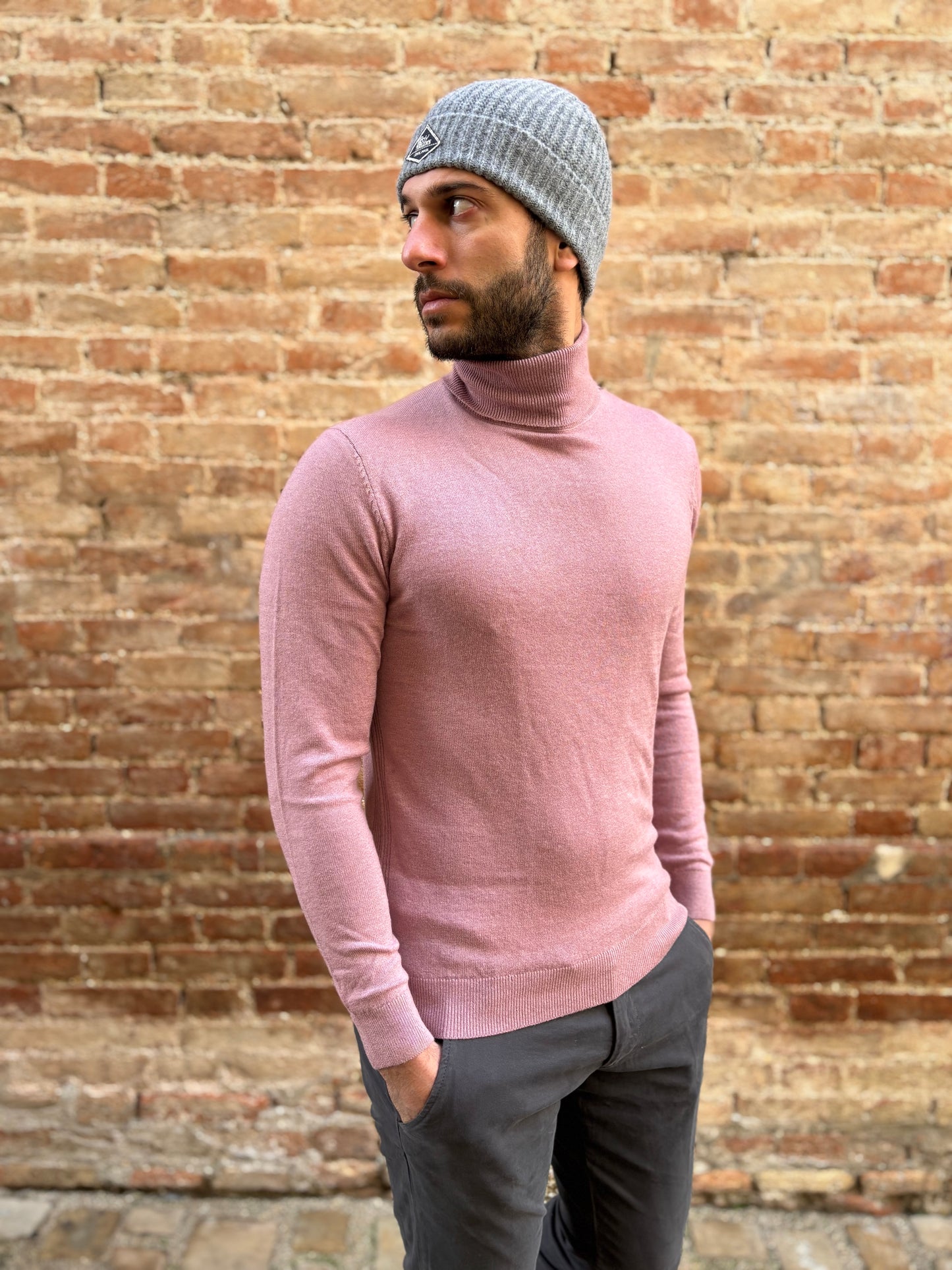 Markup Maglia collo alto misto lana e cashmere ROSA