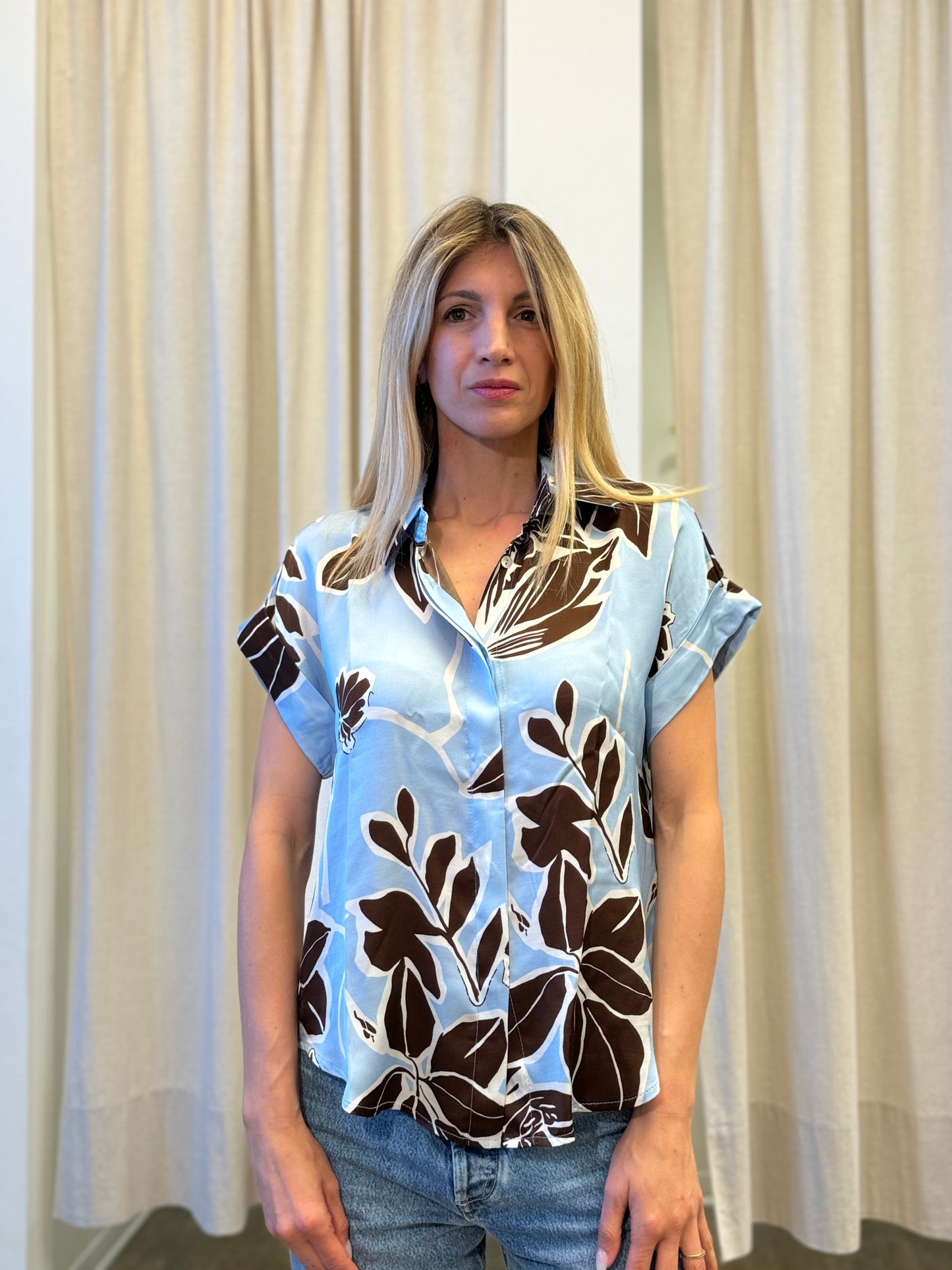 Susy Mix Camicia fantasia floreale CELESTE