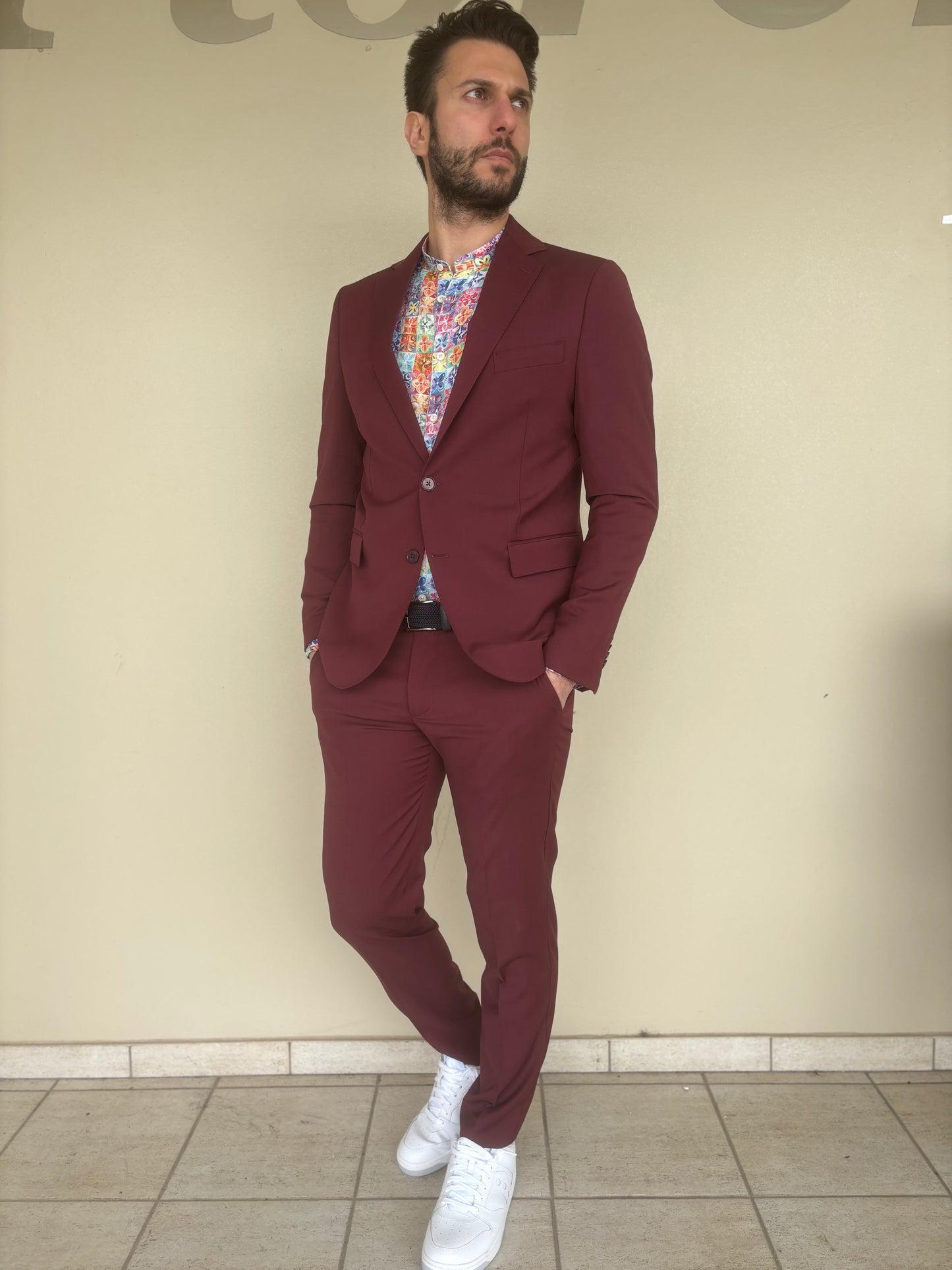 Loft88 abito misto lana BORDEAUX