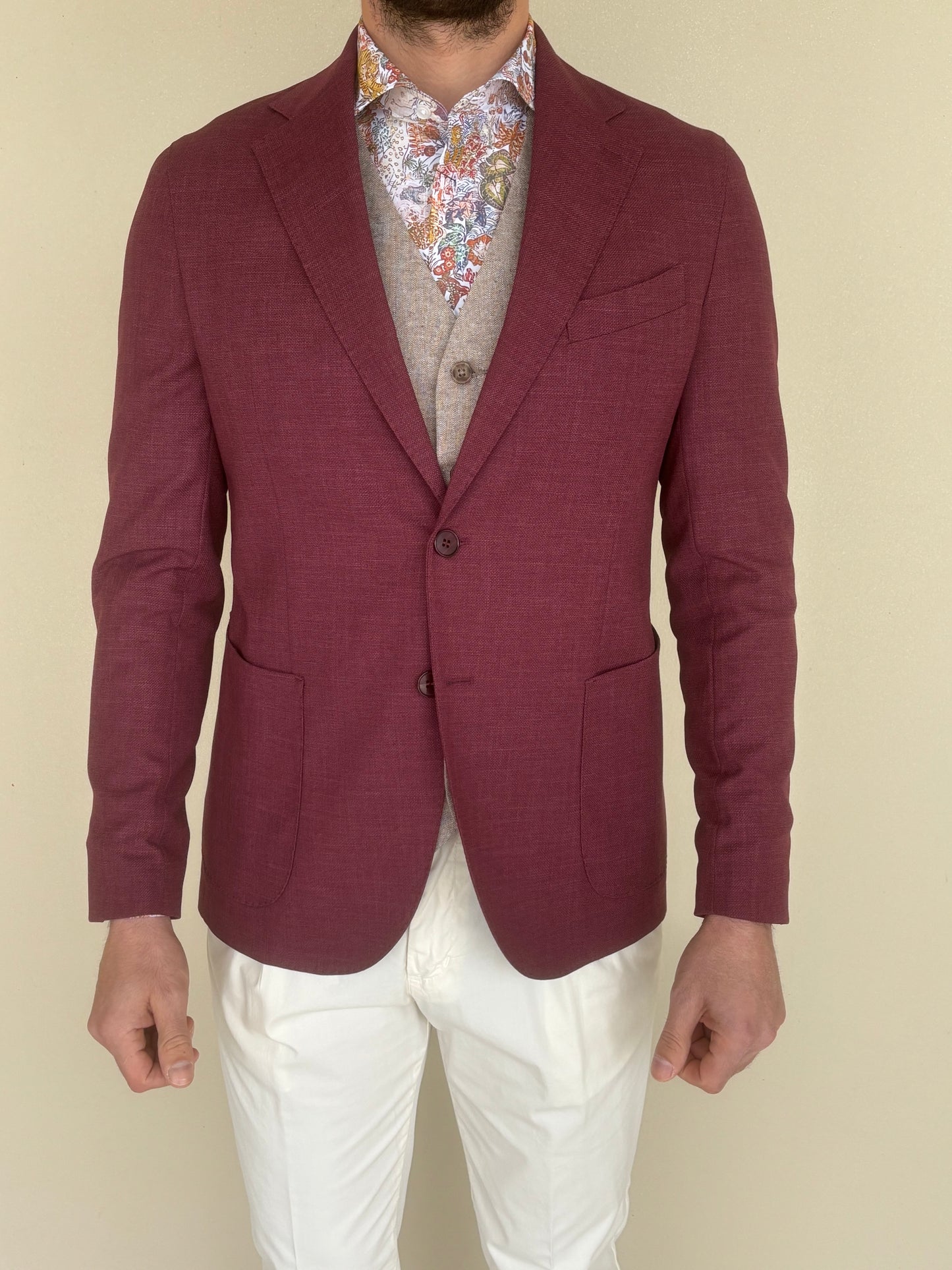 LOFT88 giacca effetto lino BORDEAUX