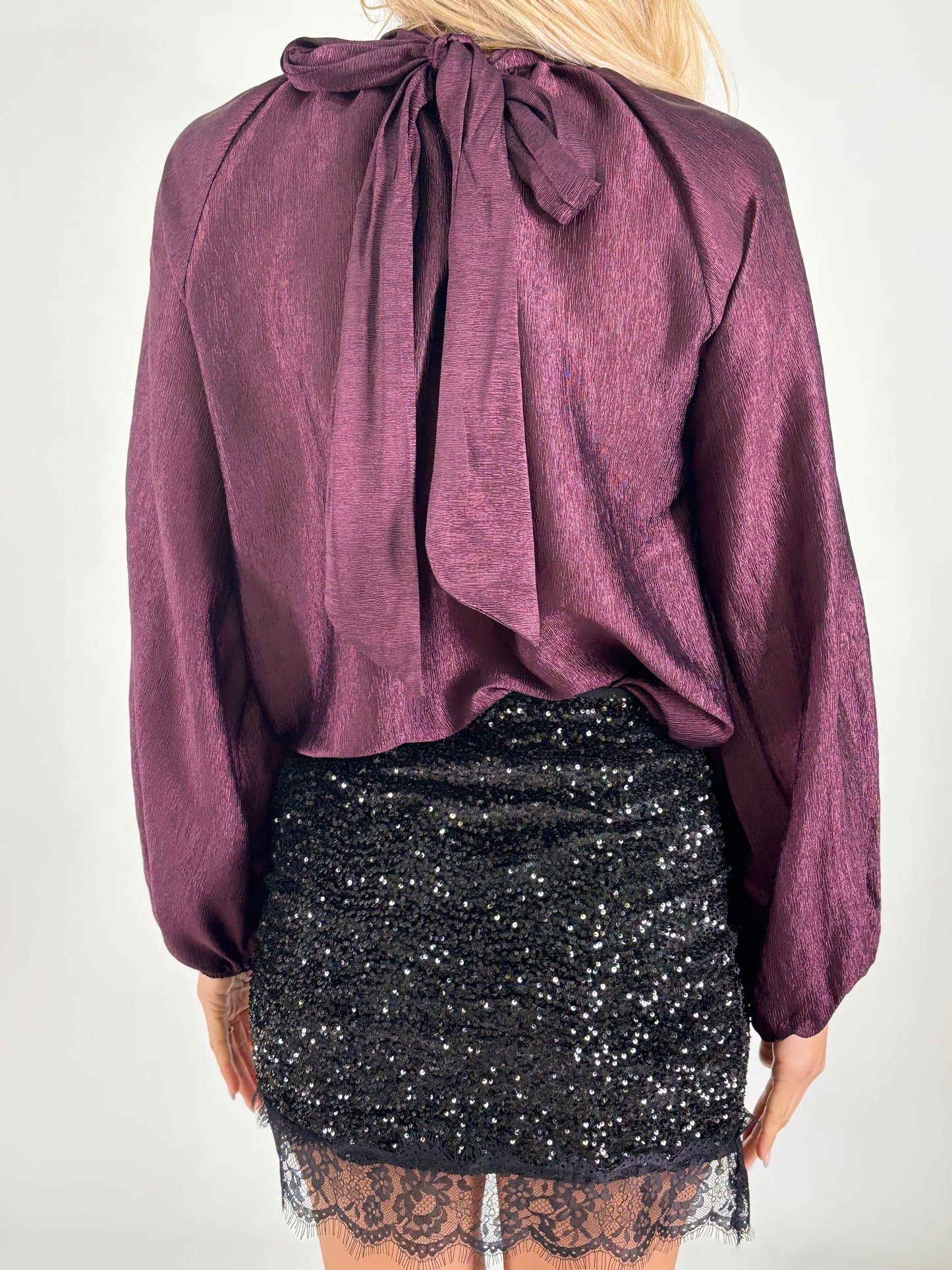 Tensione In Blusa ml fiocco dietro BORDEAUX