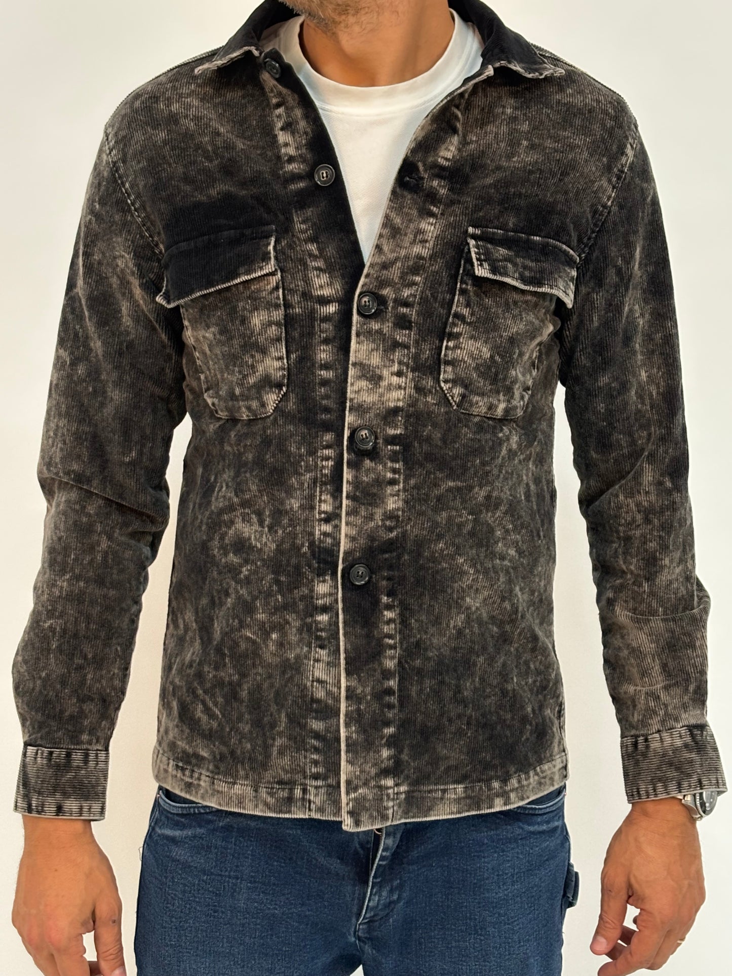 A.Lamura field jacket velluto stone NERO