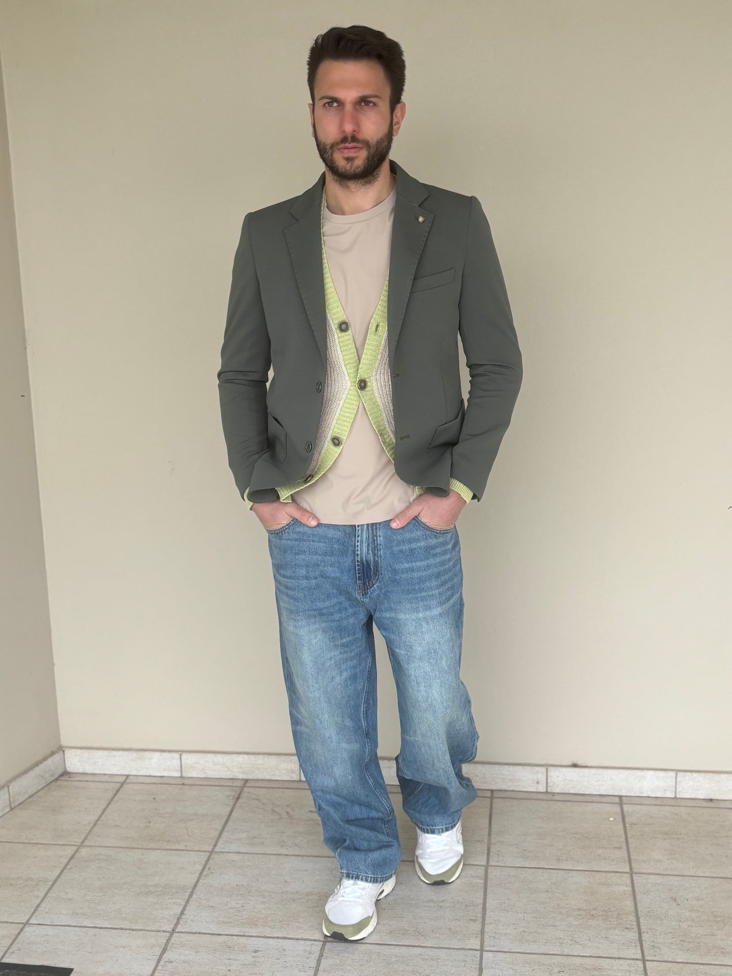 BL11 Cardigan base beige MULTICOLOR