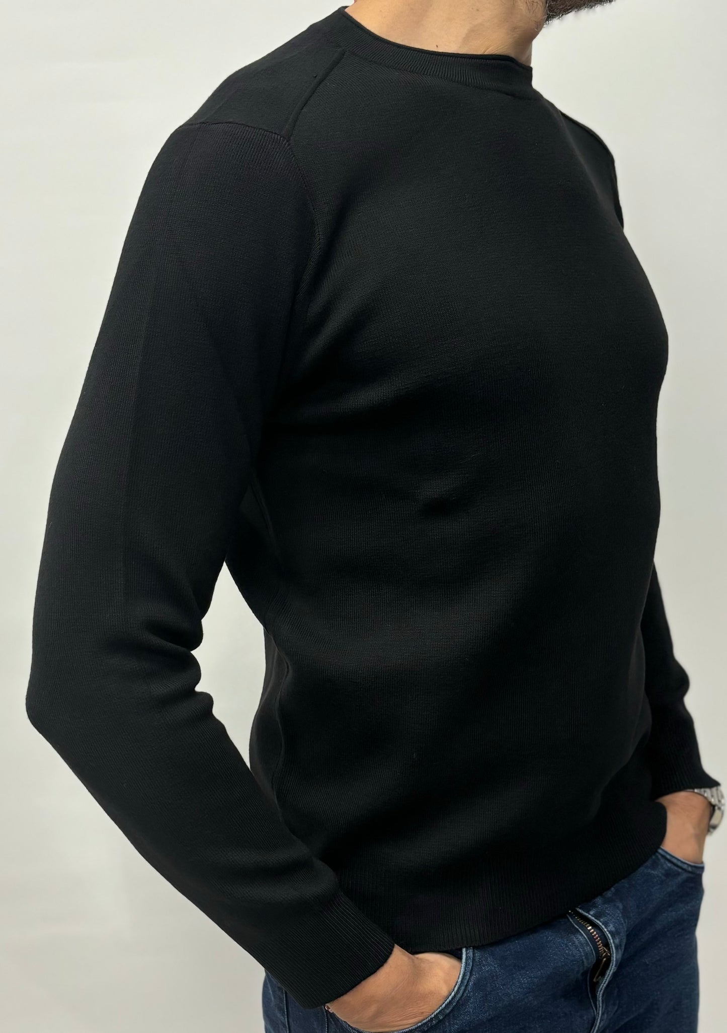 Loft88 maglia girocollo stitch finezza 12 mistolana NERO