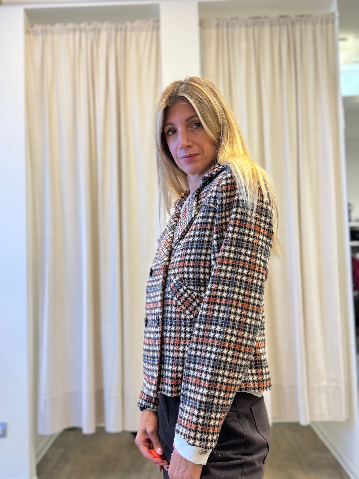 Molly Bracken Cappotto corto doppiopetto MULTICOLOR
