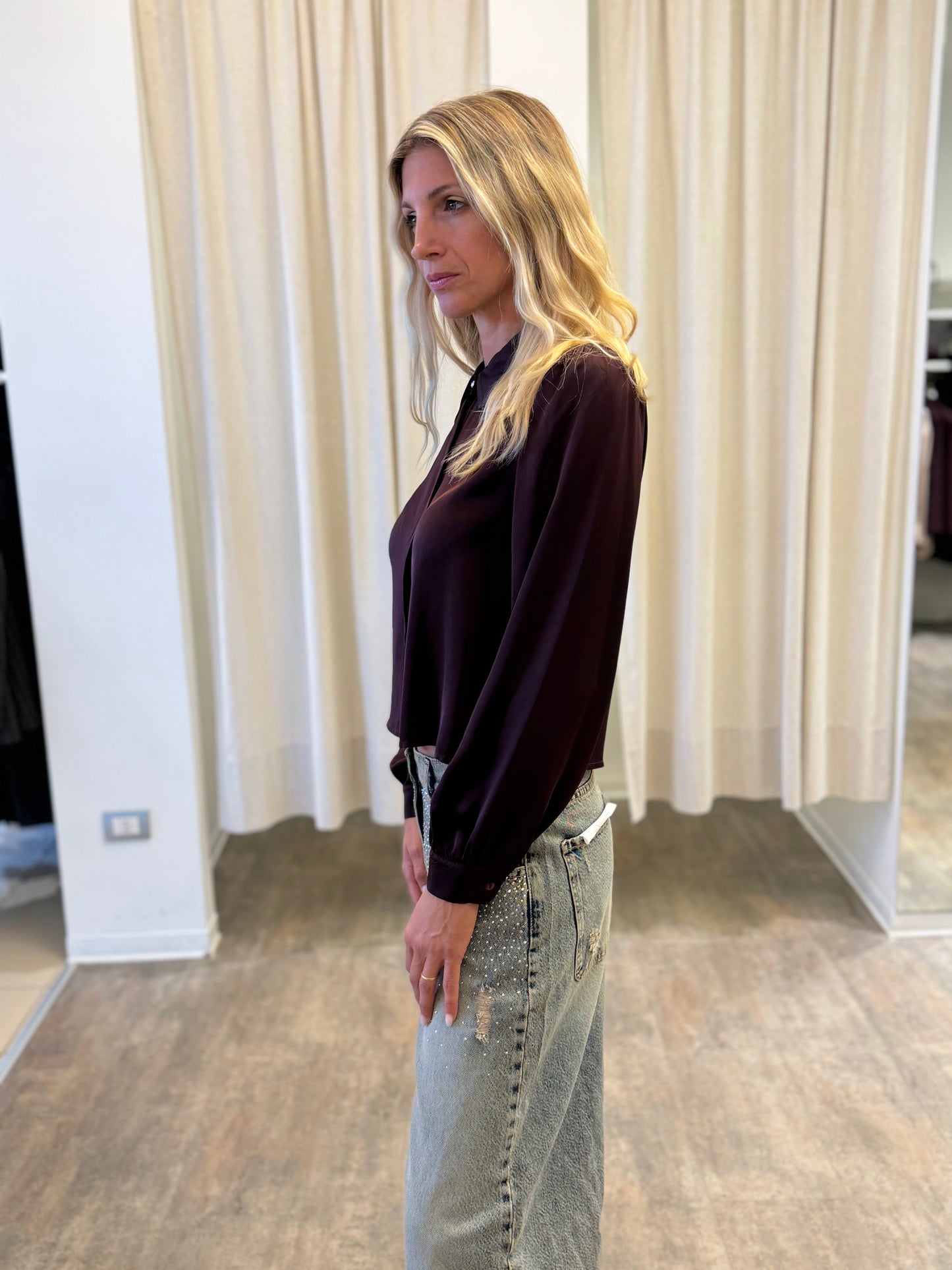 Eco Camicia m/l Viscosa BORDEAUX