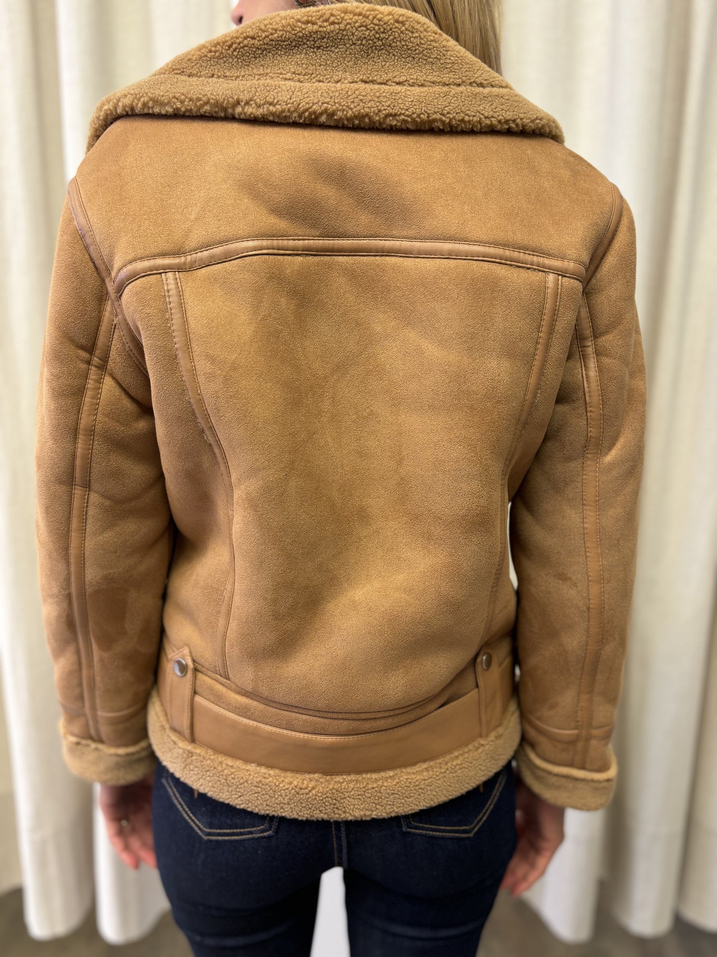 Molly Bracken Giubbino in ecopelle scamosciata interno teddy CAMMELLO