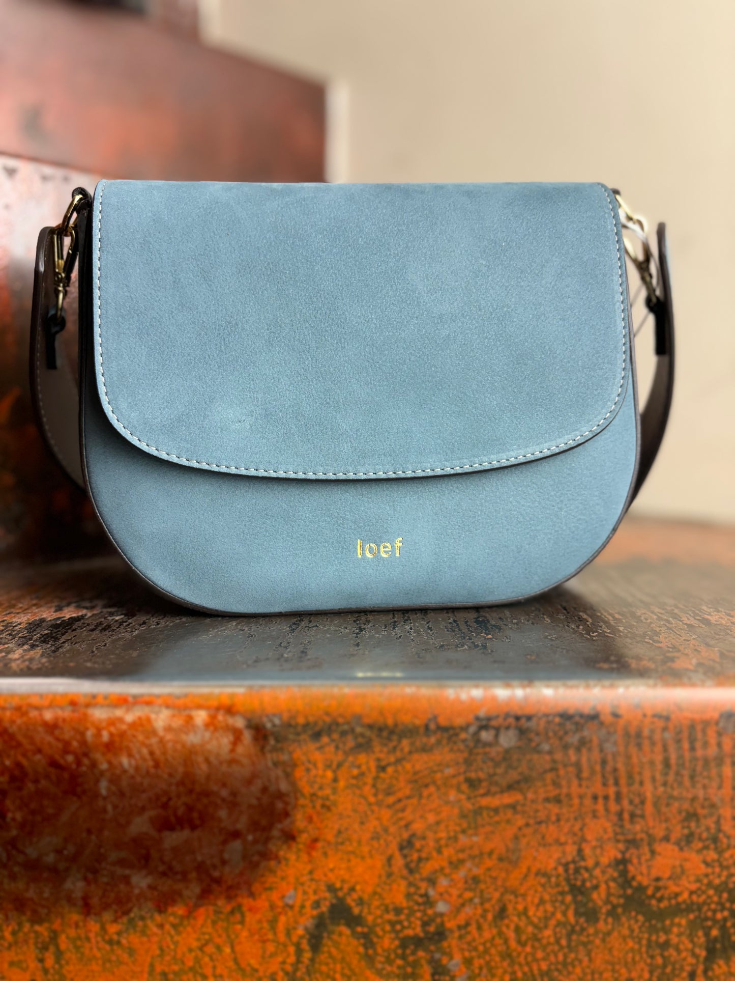 ioeF borsa tracolla pelle nabuk CARTA DA ZUCCHERO
