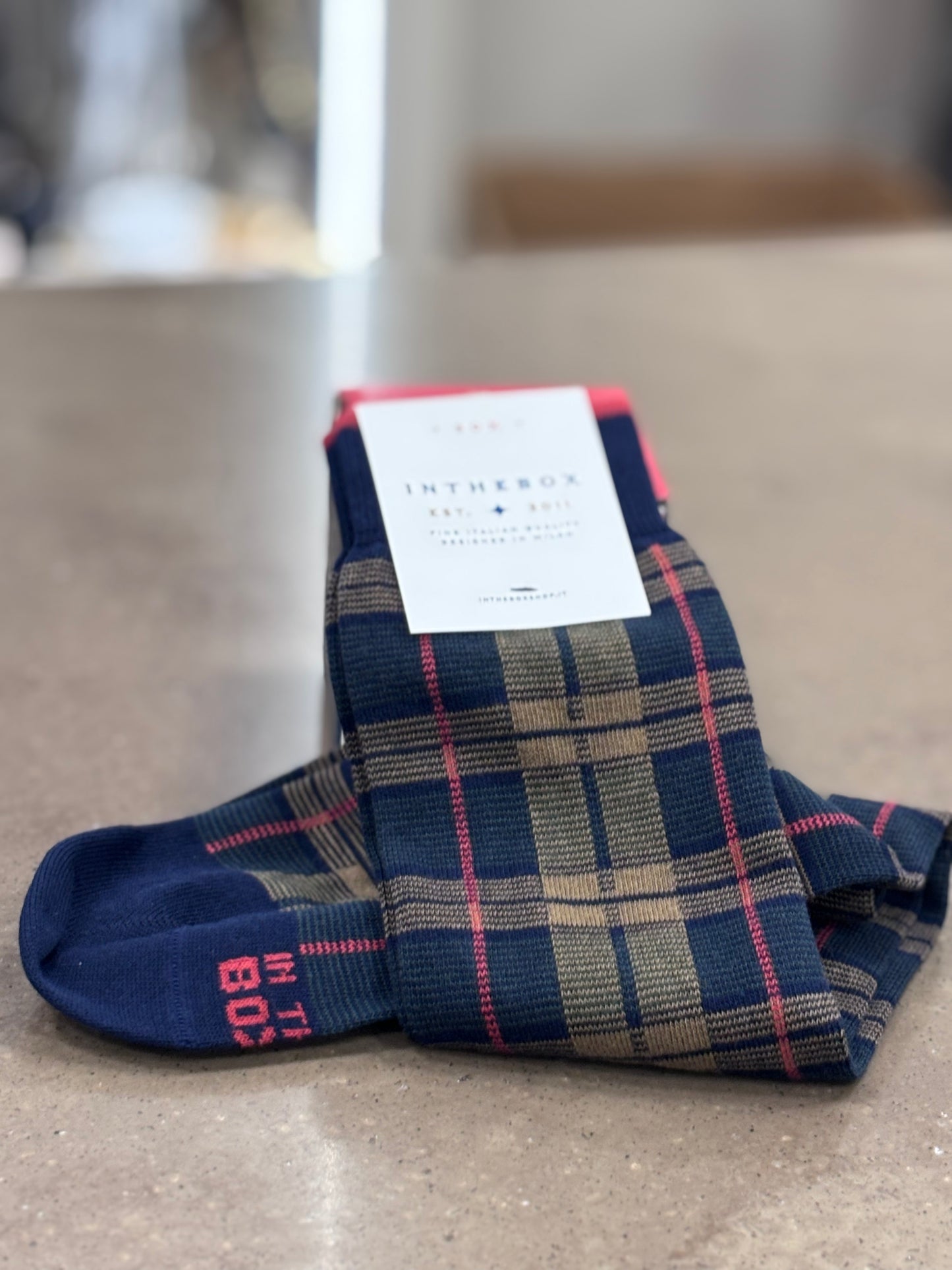 In the box Calzini Tartan new MARRONE/BLU