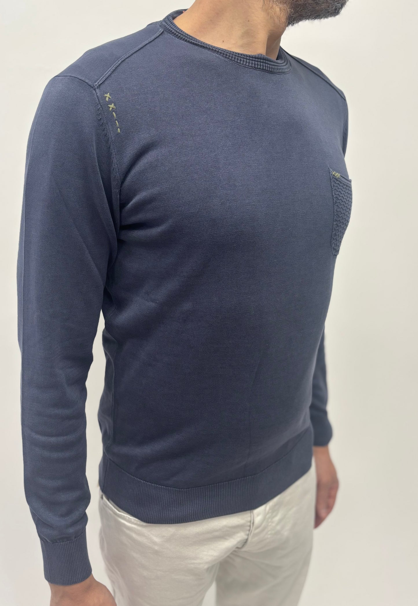 Loft88 Maglia girocollo con taschino AVIO SCURO