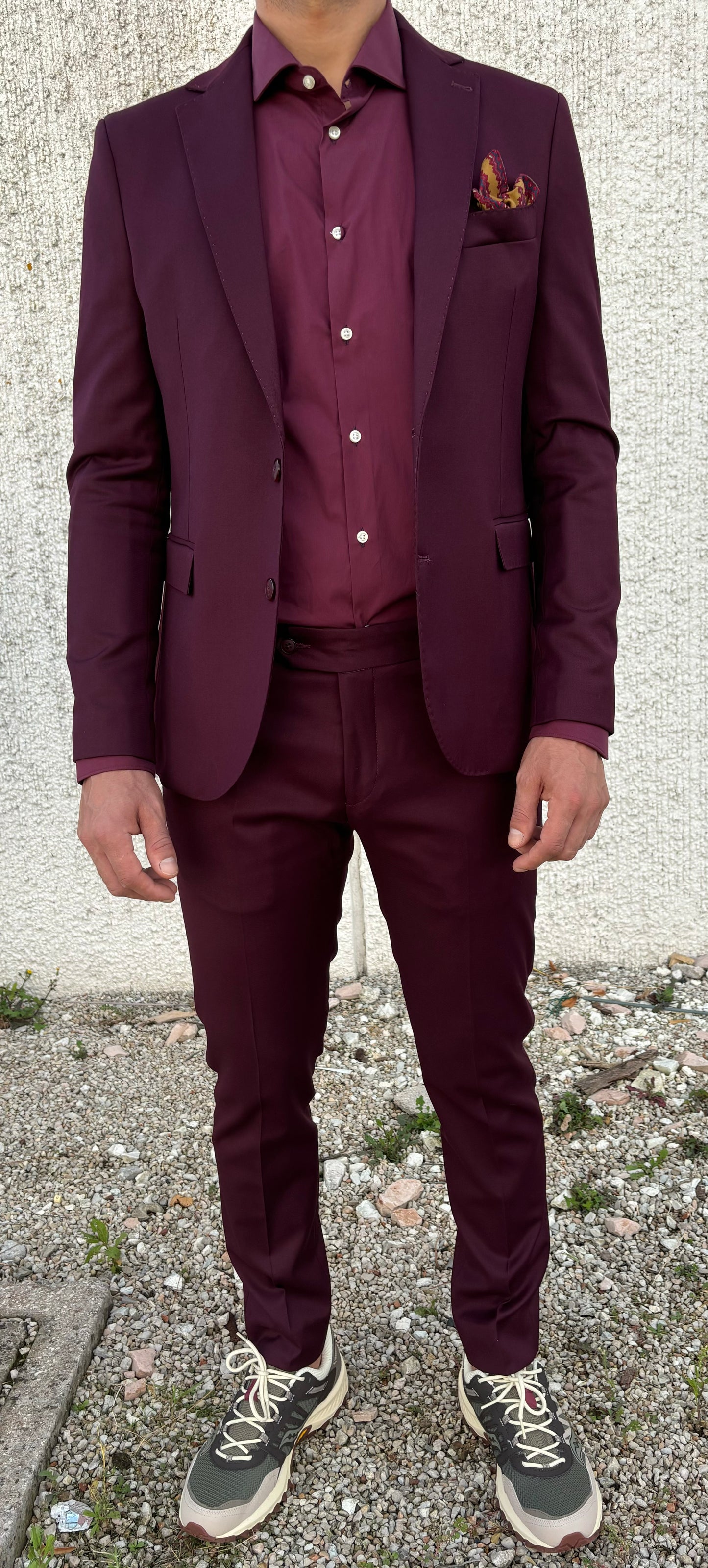 Loft88 Abito tinta unita collo dentellato BORDEAUX