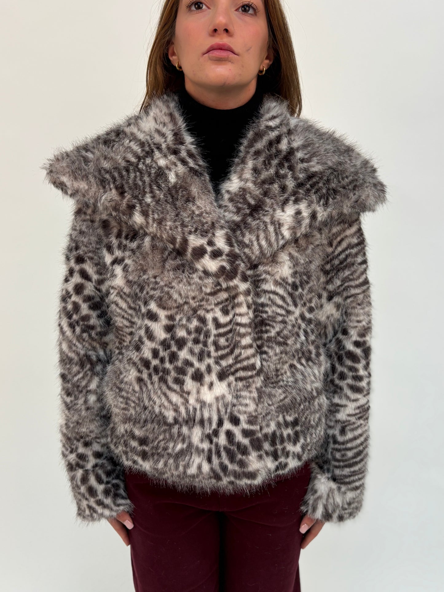 Molly Bracken Pelliccia sintetica corta MACULATO GRIGIO
