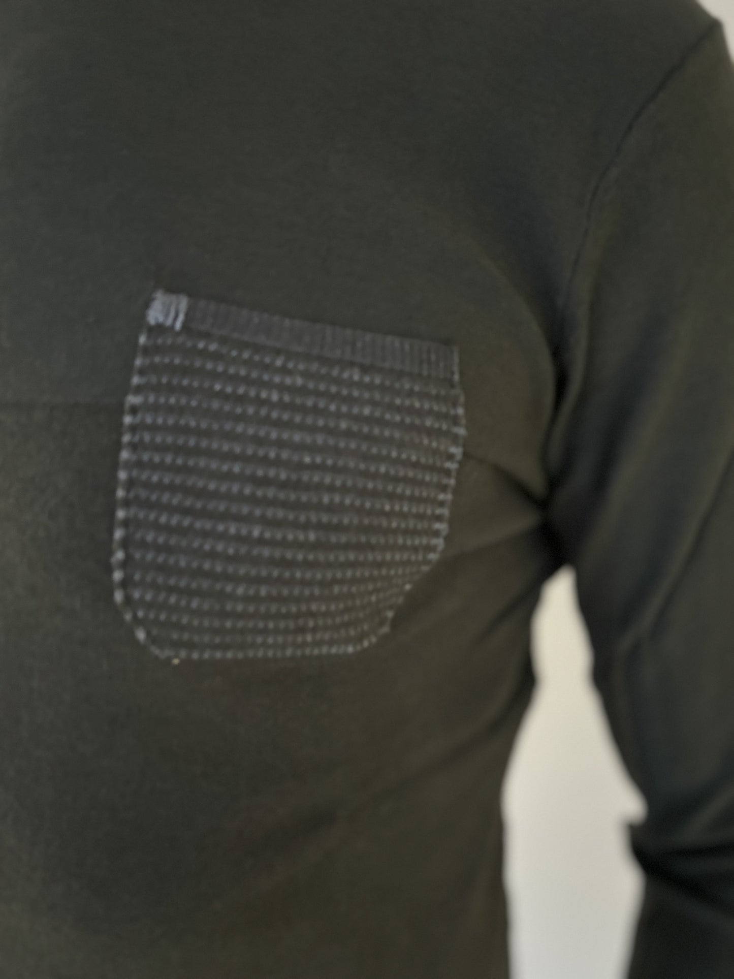 Loft88 maglia girocollo doppio colletto con taschino misto lana VERDE MILITARE