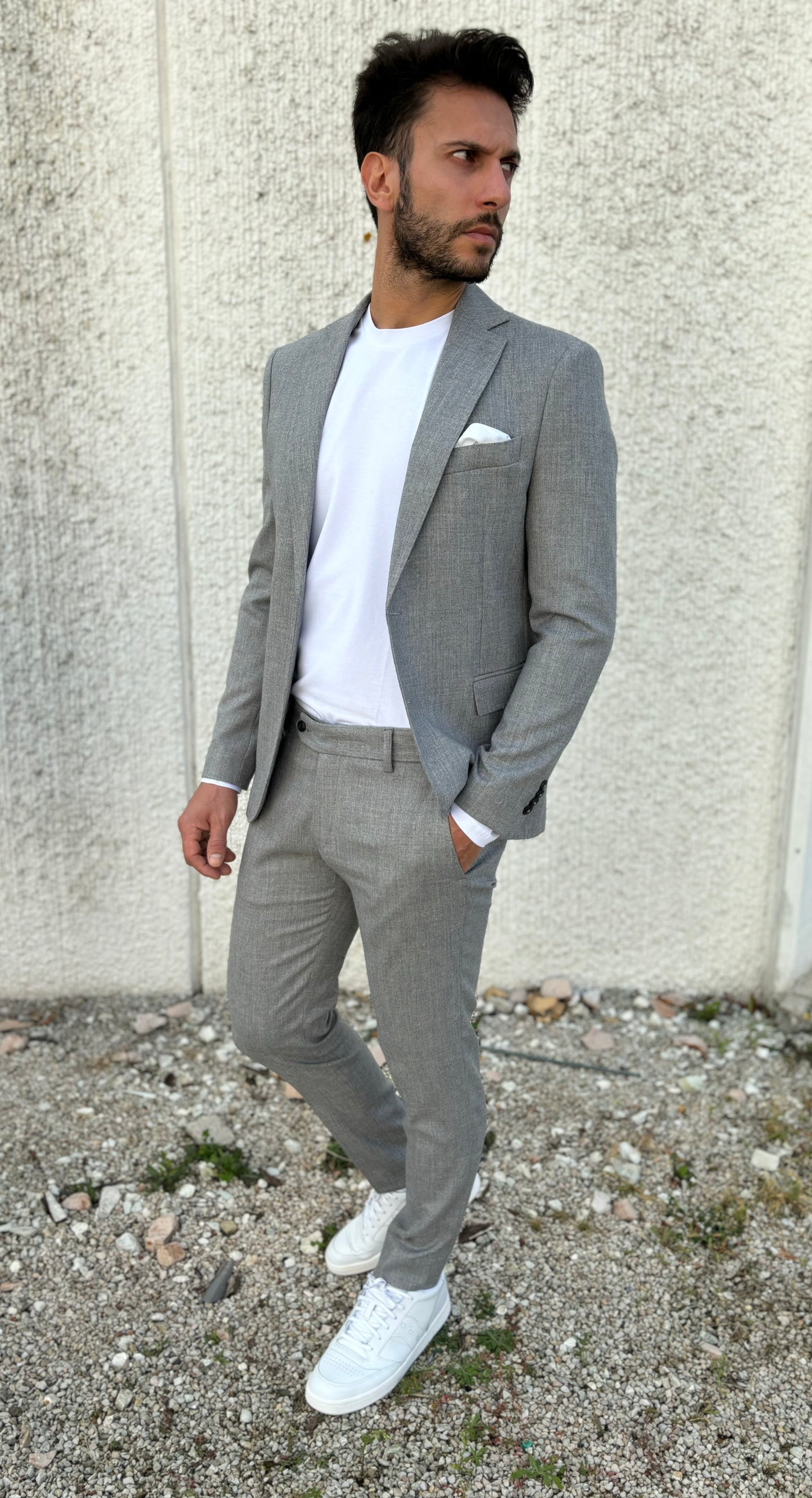 Loft88 Abito completo in viscosa uomo GRIGIO PERLA