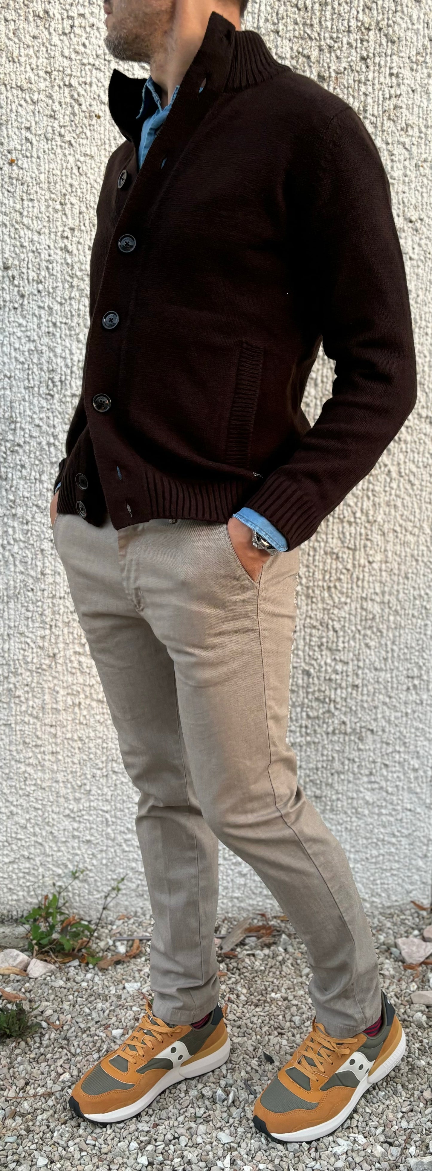 Squad Pantalone chino tessuto operato BEIGE