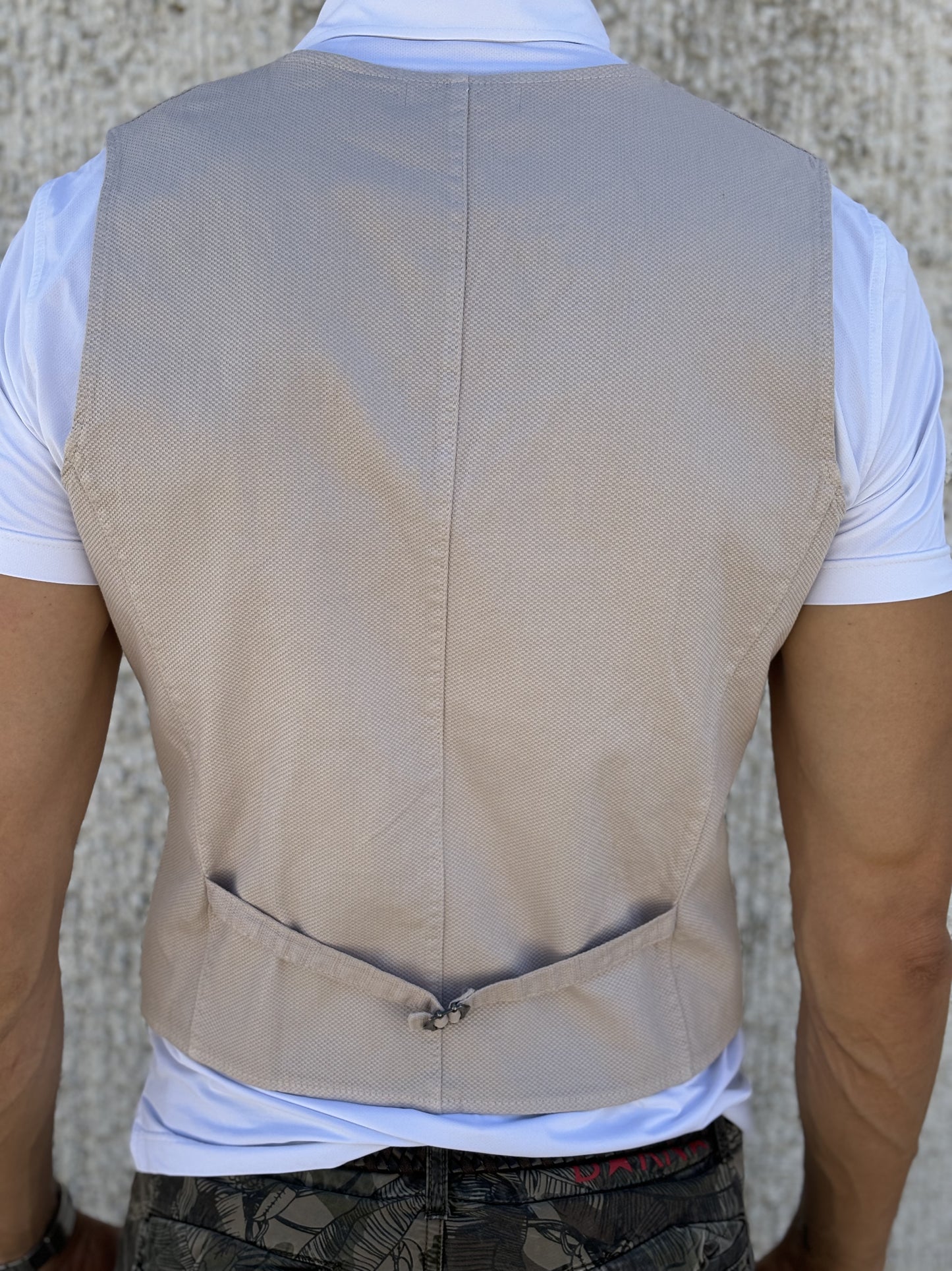 Trepuntonove gilet tessuto canovaccio BEIGE