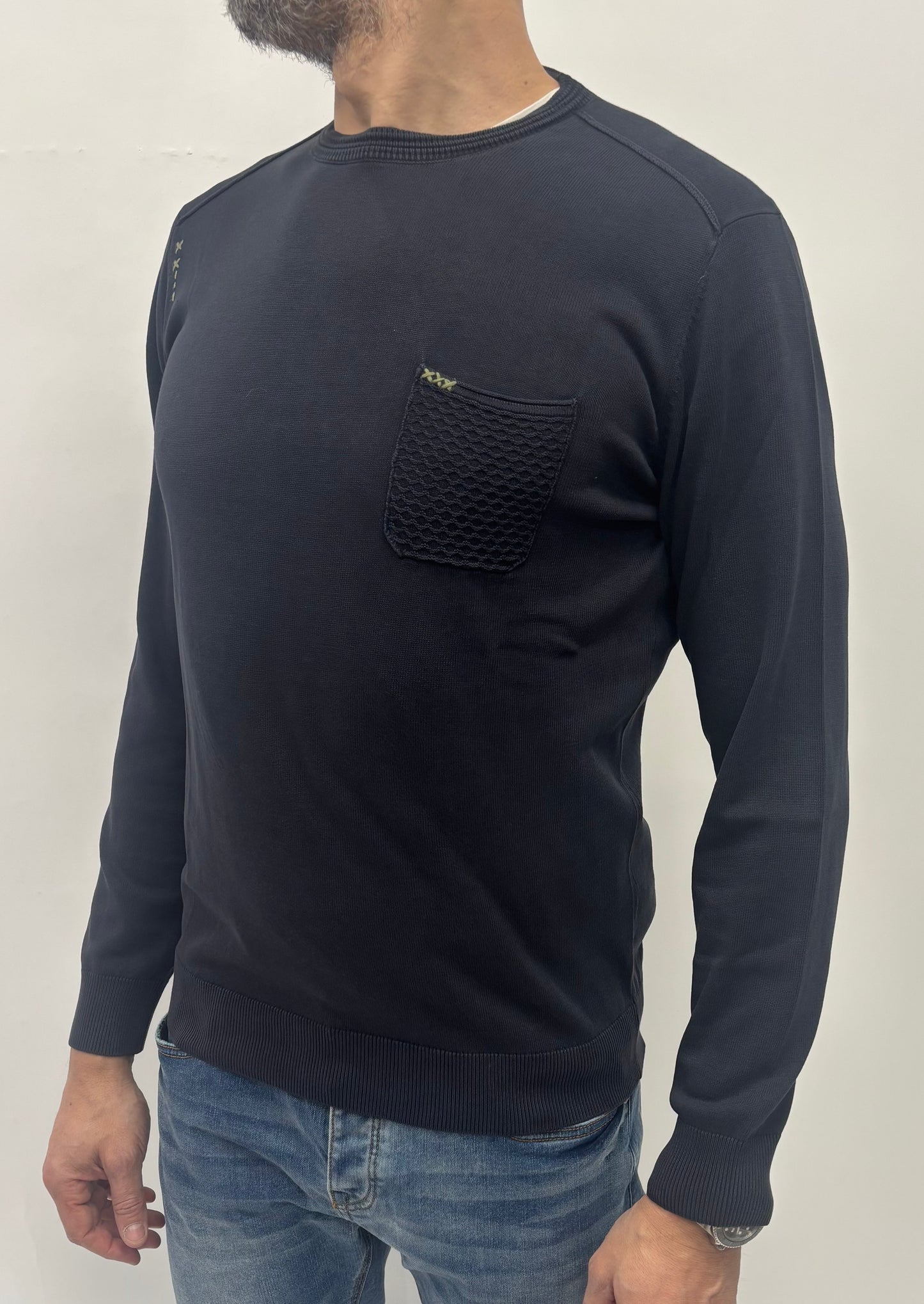 Loft88 Maglia girocollo con taschino BLU NAVY