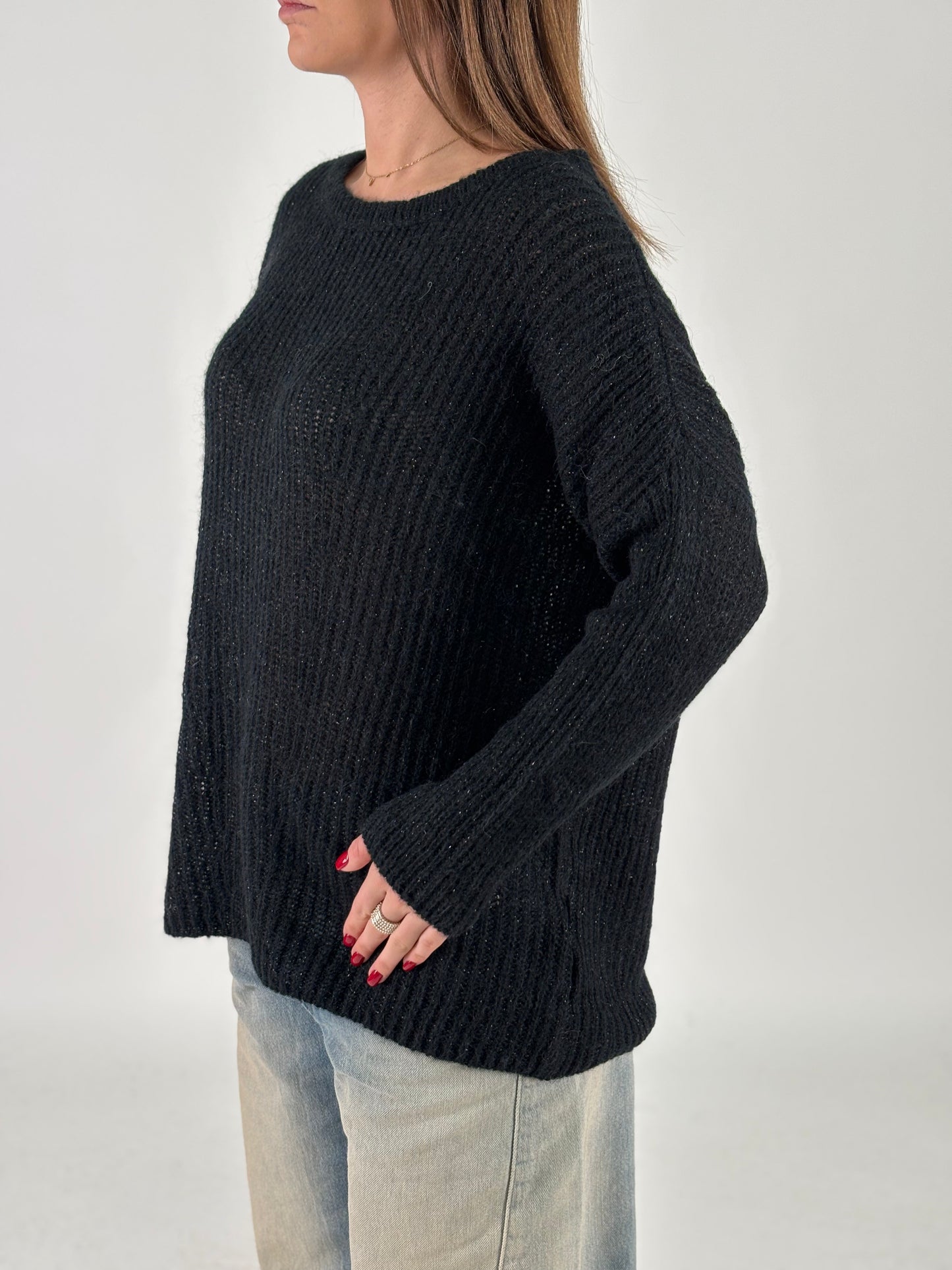 Kocca Maglia m/l over con lurex NERO