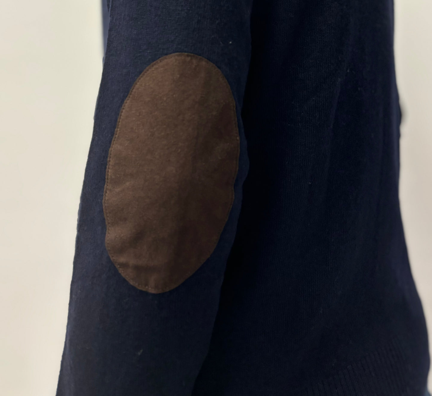 Loft88 giacca-maglia bottoni misto cashmere con toppe BLU