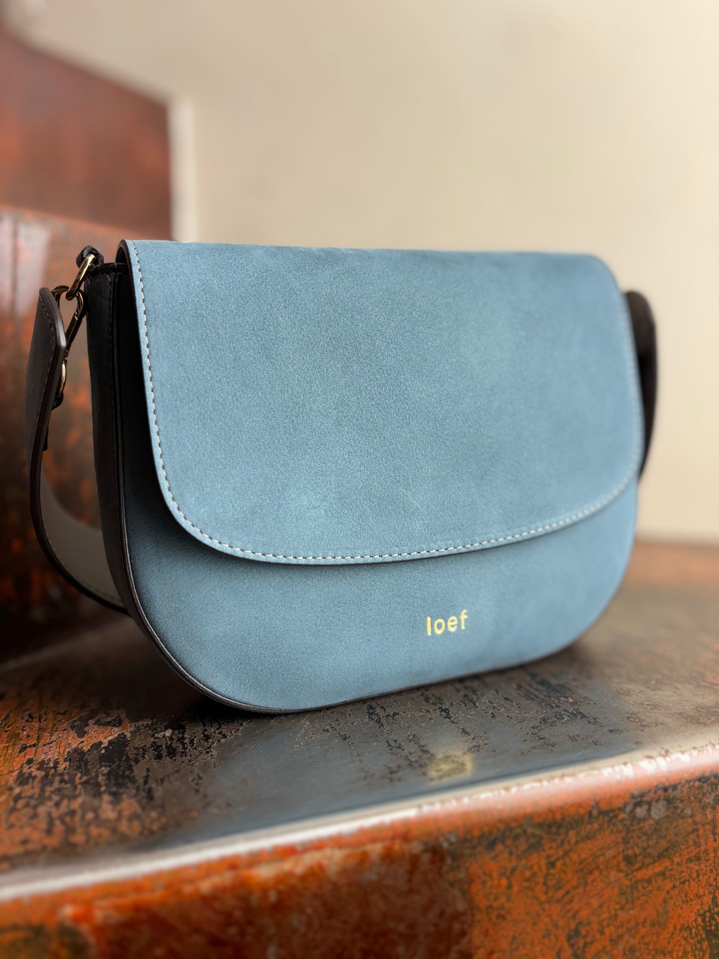 ioeF borsa tracolla pelle nabuk CARTA DA ZUCCHERO