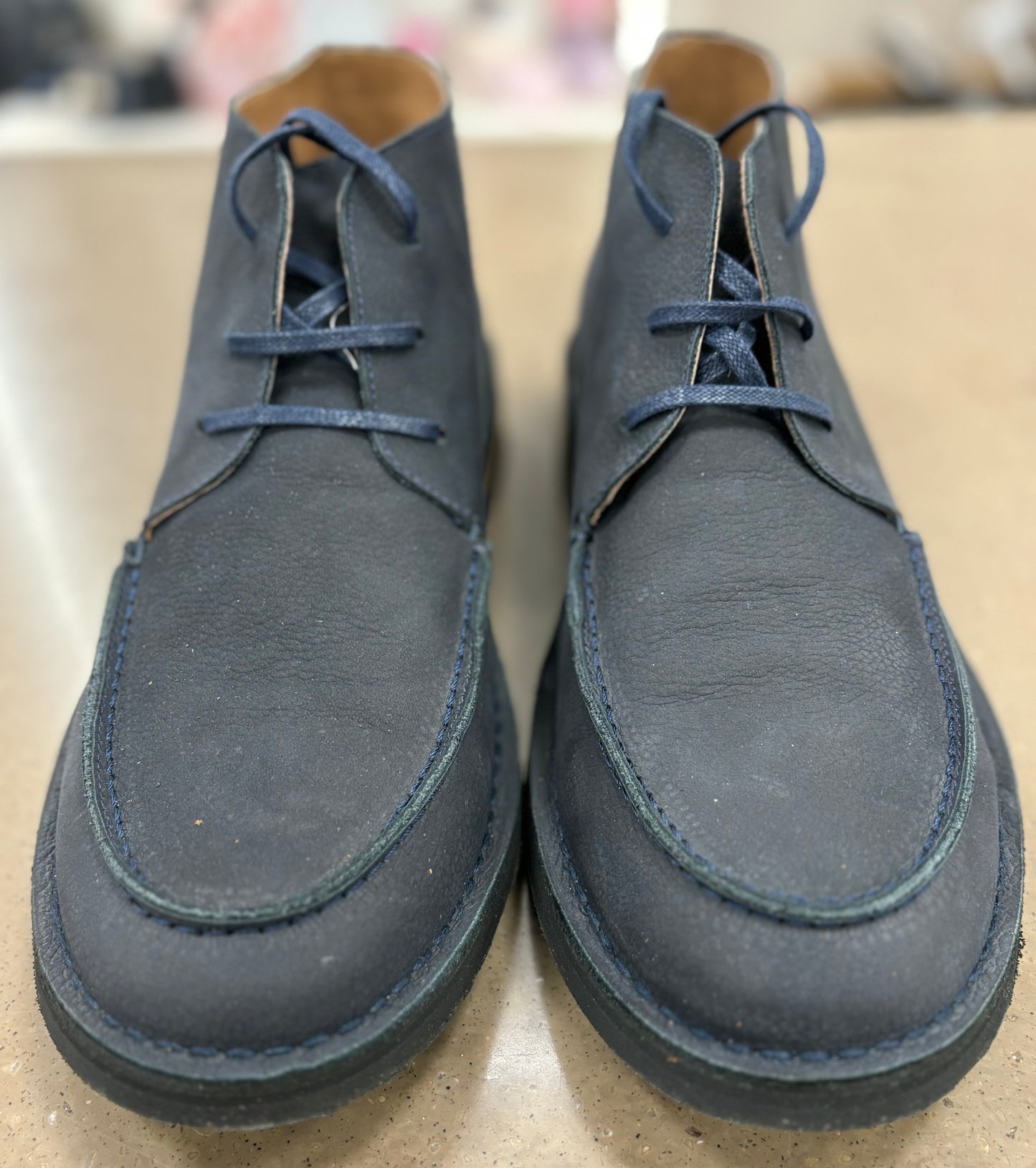 Kent Tronchetto basso in camoscio con lacci BLU