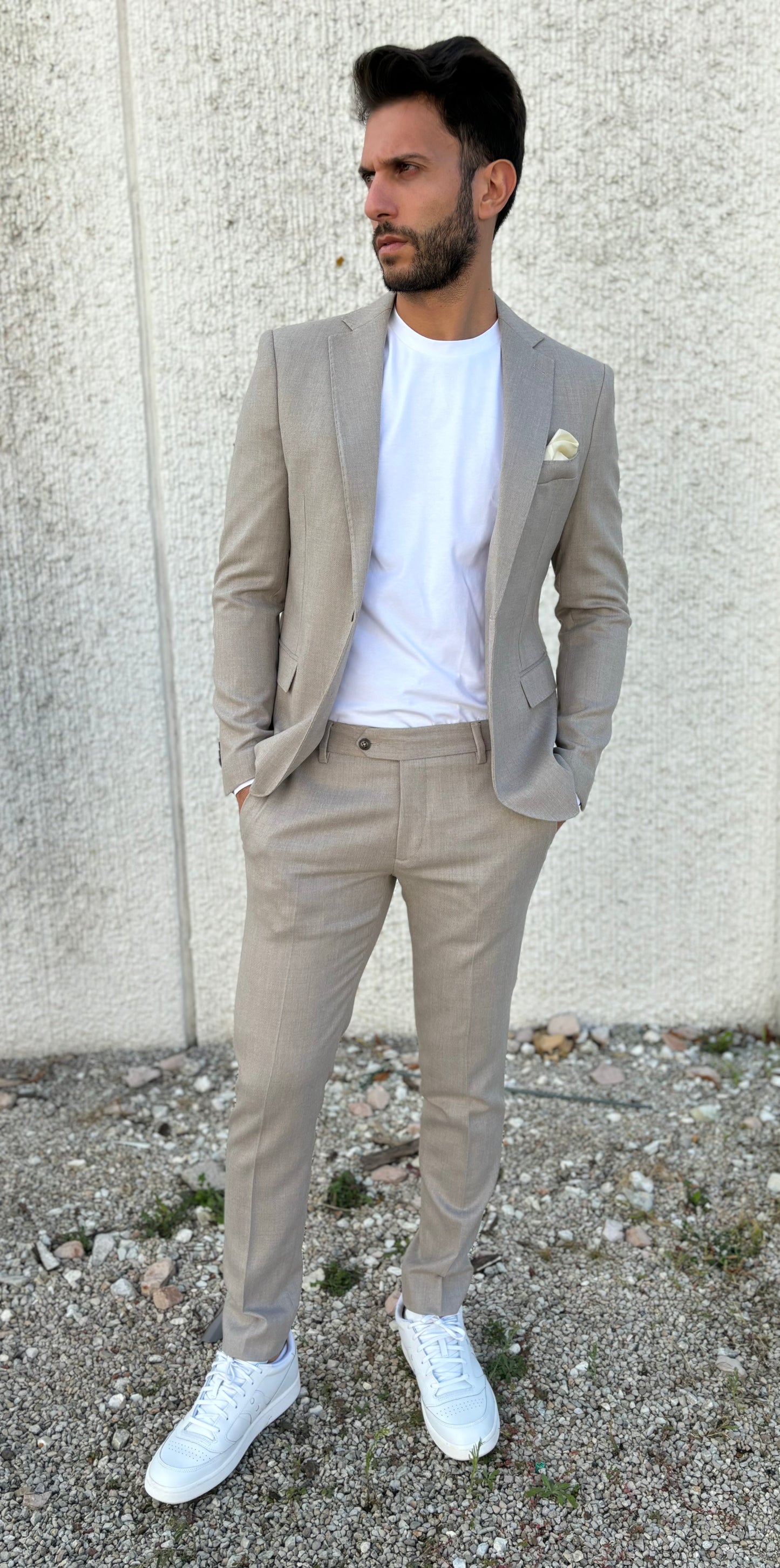 Loft88 Abito completo in viscosa uomo BEIGE