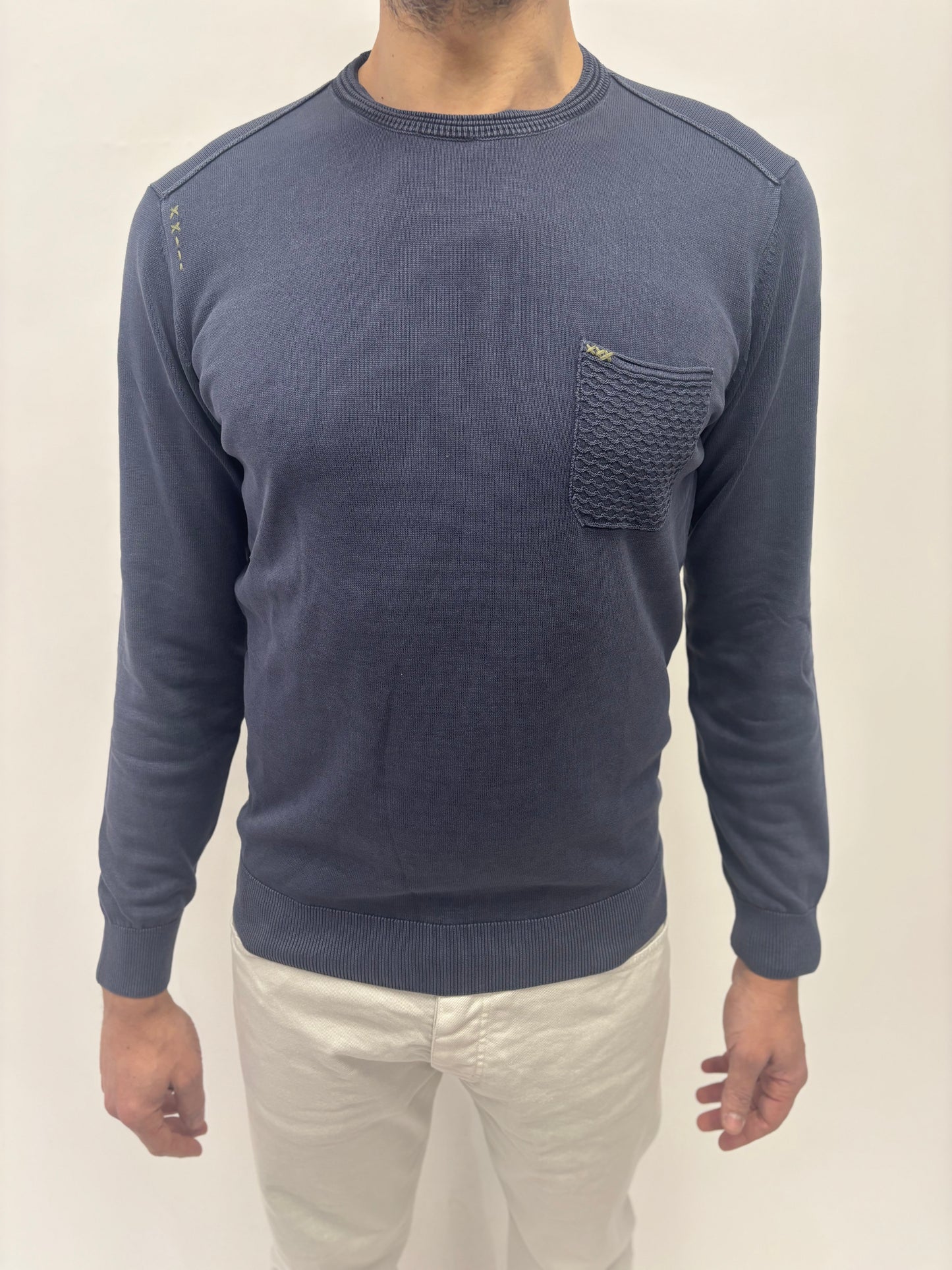 Loft88 Maglia girocollo con taschino AVIO SCURO