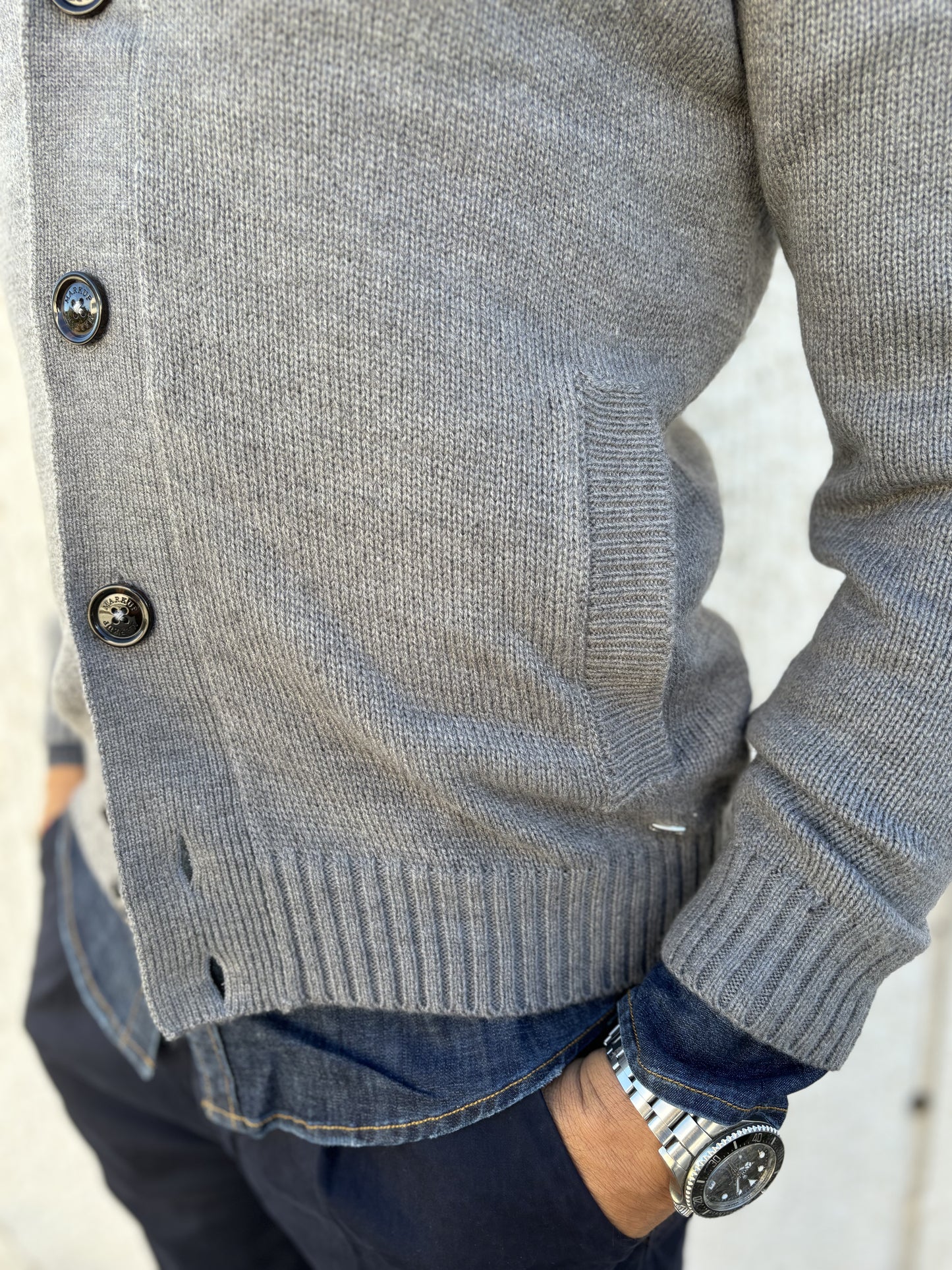 Markup Cardigan misto lana con bottoni GRIGIO