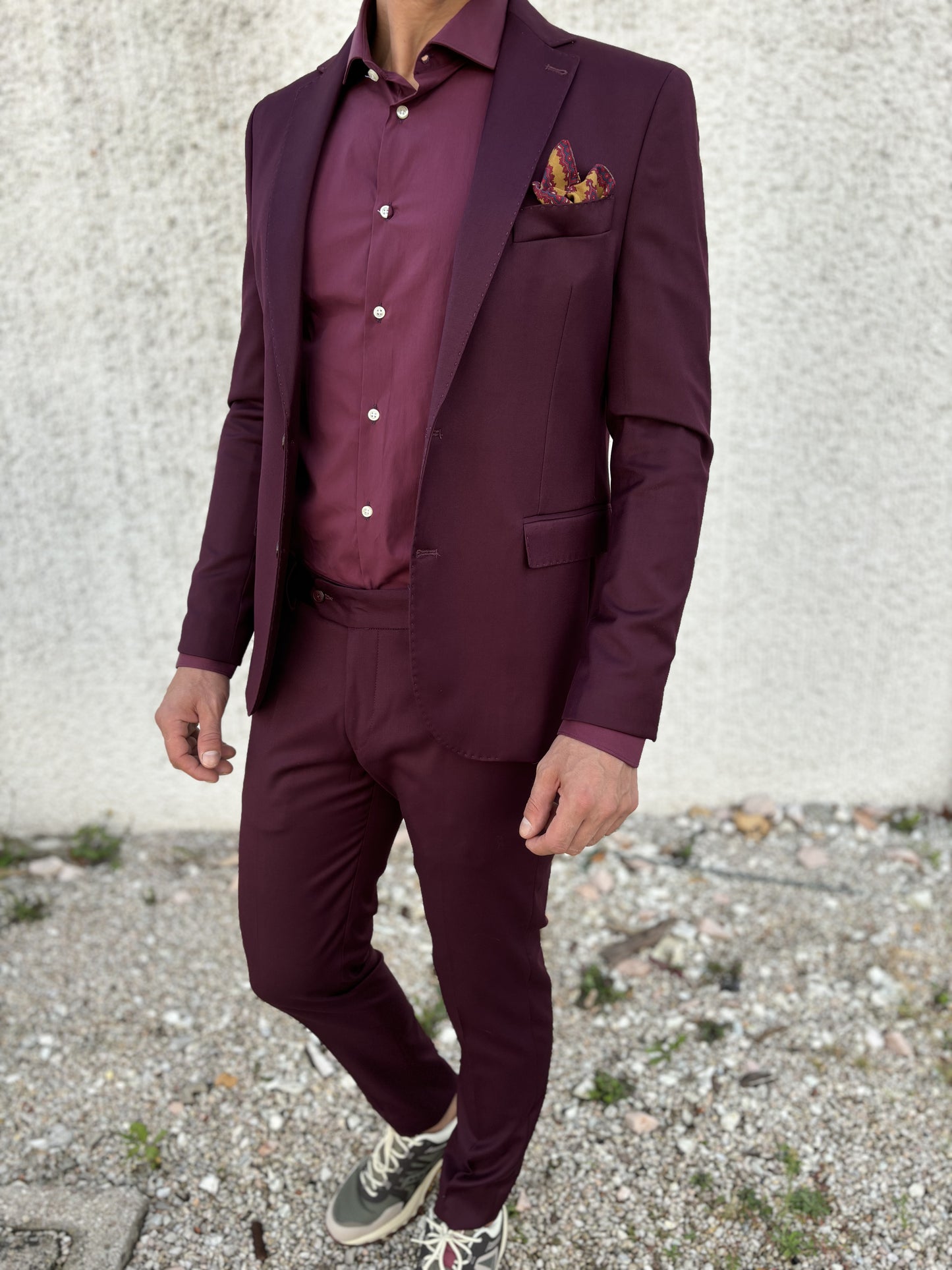 Loft88 Abito tinta unita collo dentellato BORDEAUX