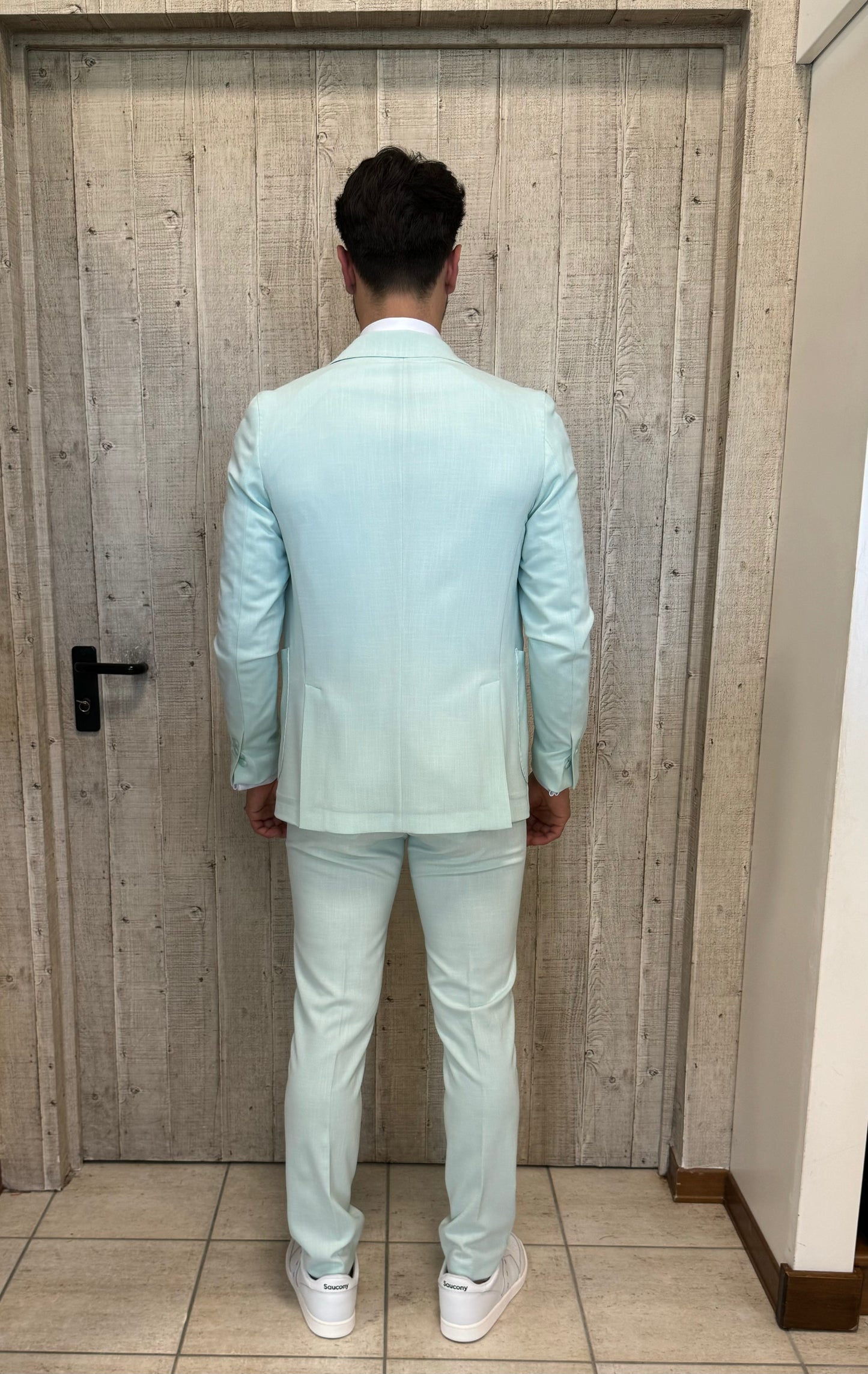 loft88 abito tascatoppa effetto lino VERDE ACQUA