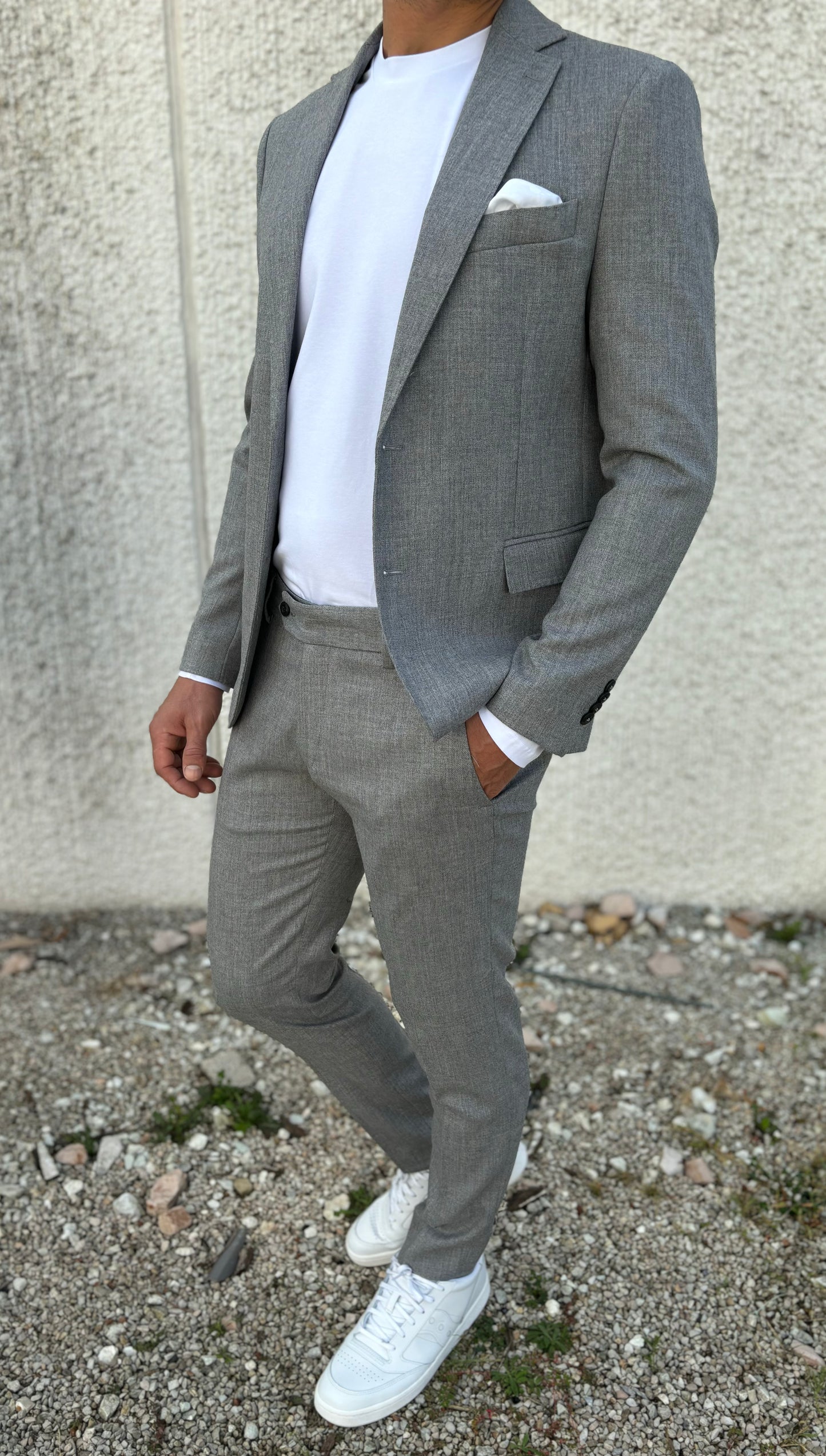 Loft88 Abito completo in viscosa uomo GRIGIO PERLA