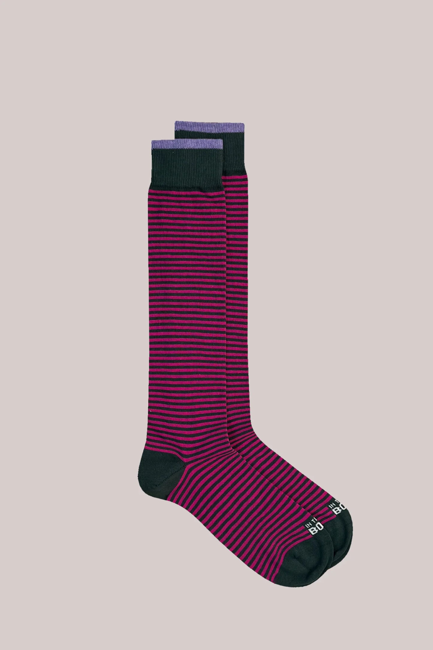 In the box Calzini a righe Rugby New VERDE/FUCSIA