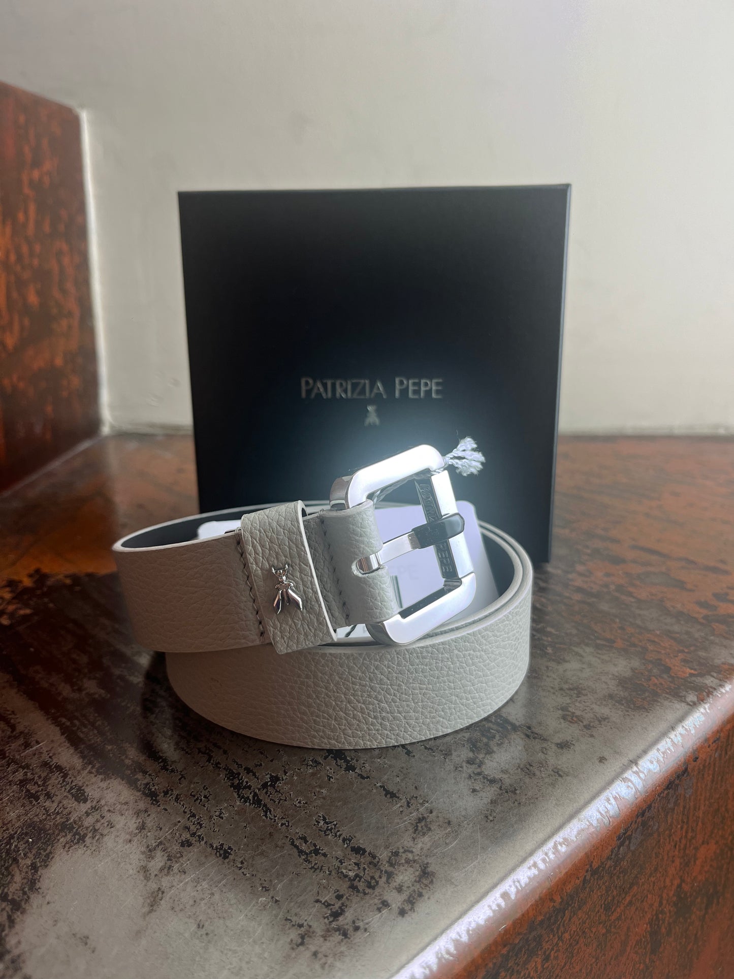 Patrizia Pepe Cintura GRIGIA fibbia ARGENTO