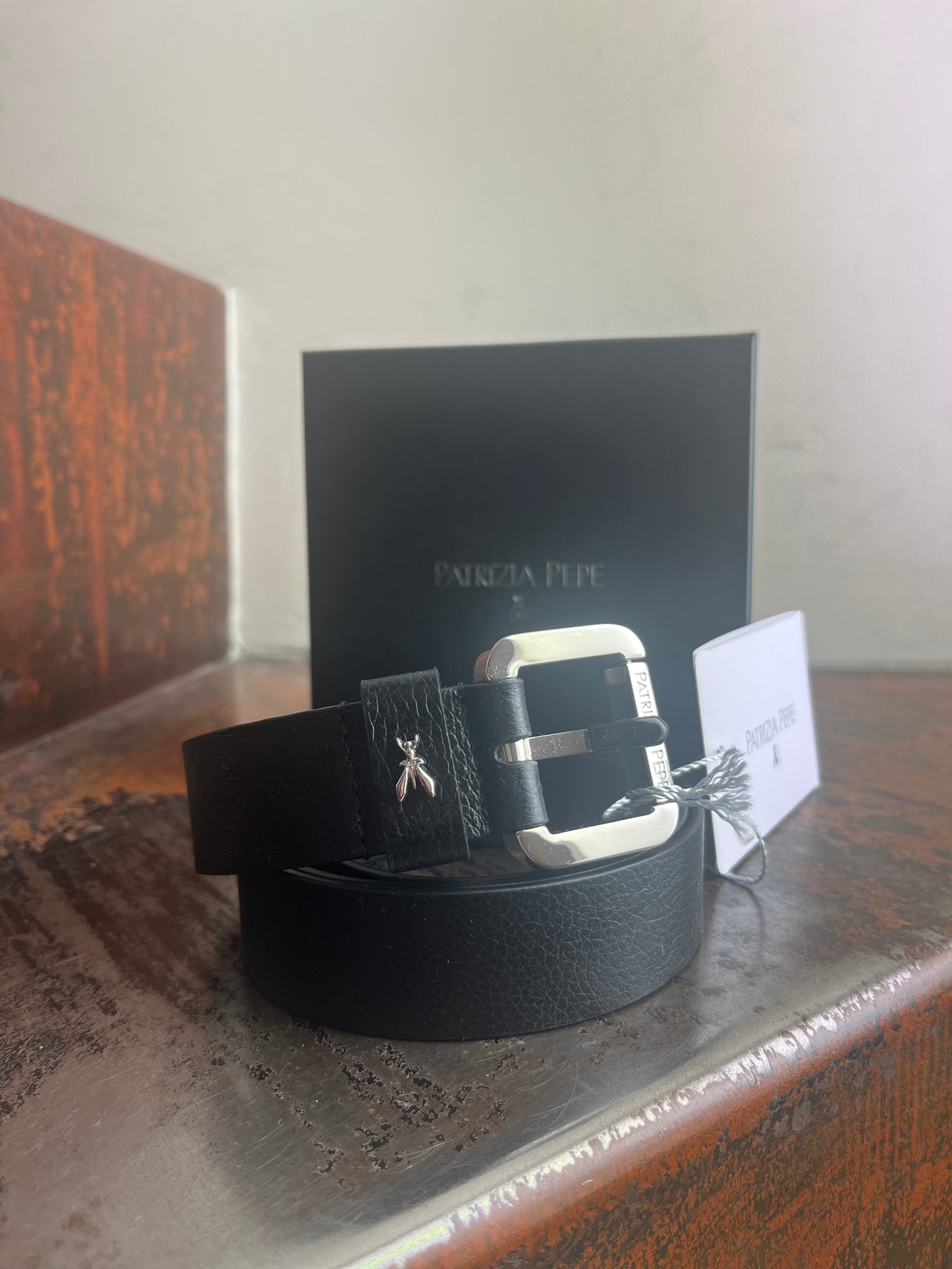 Patrizia Pepe Cintura NERA logo ARGENTO