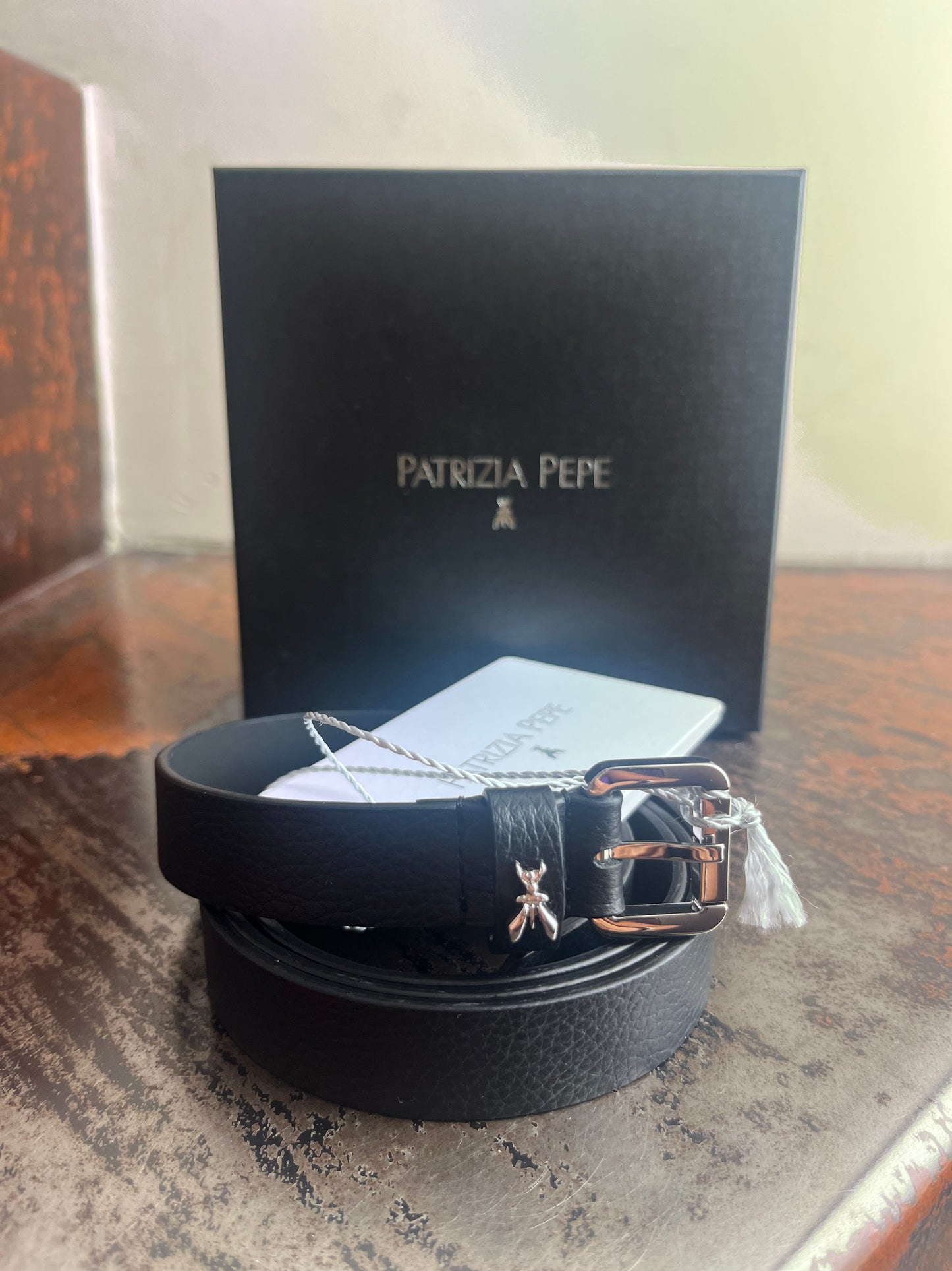 Patrizia Pepe Cintura NERA fibbia ARGENTO