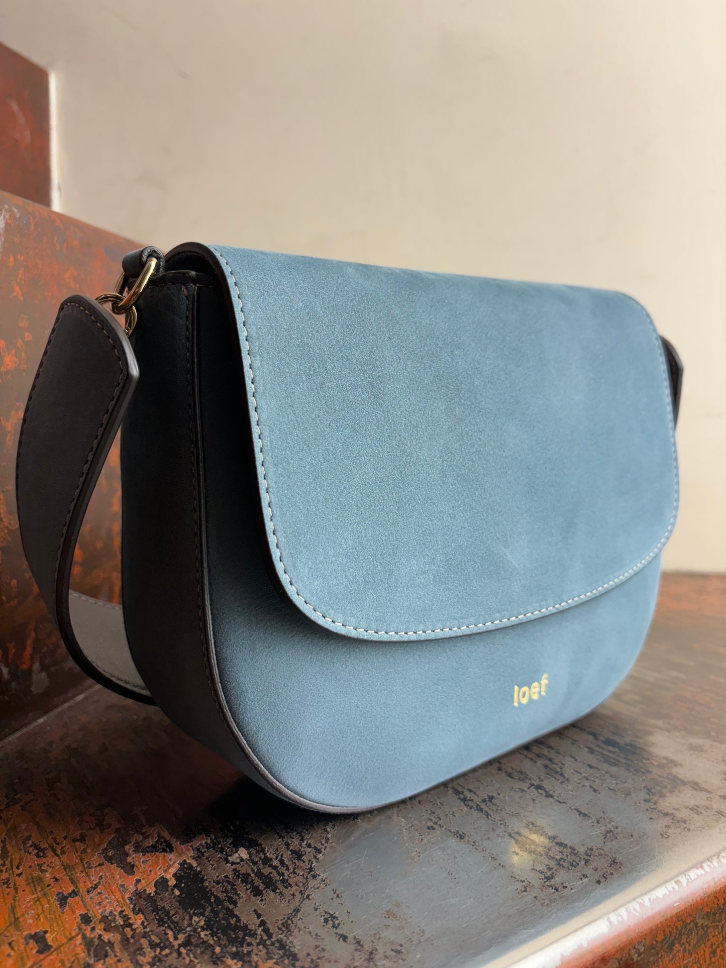 ioeF borsa tracolla pelle nabuk CARTA DA ZUCCHERO