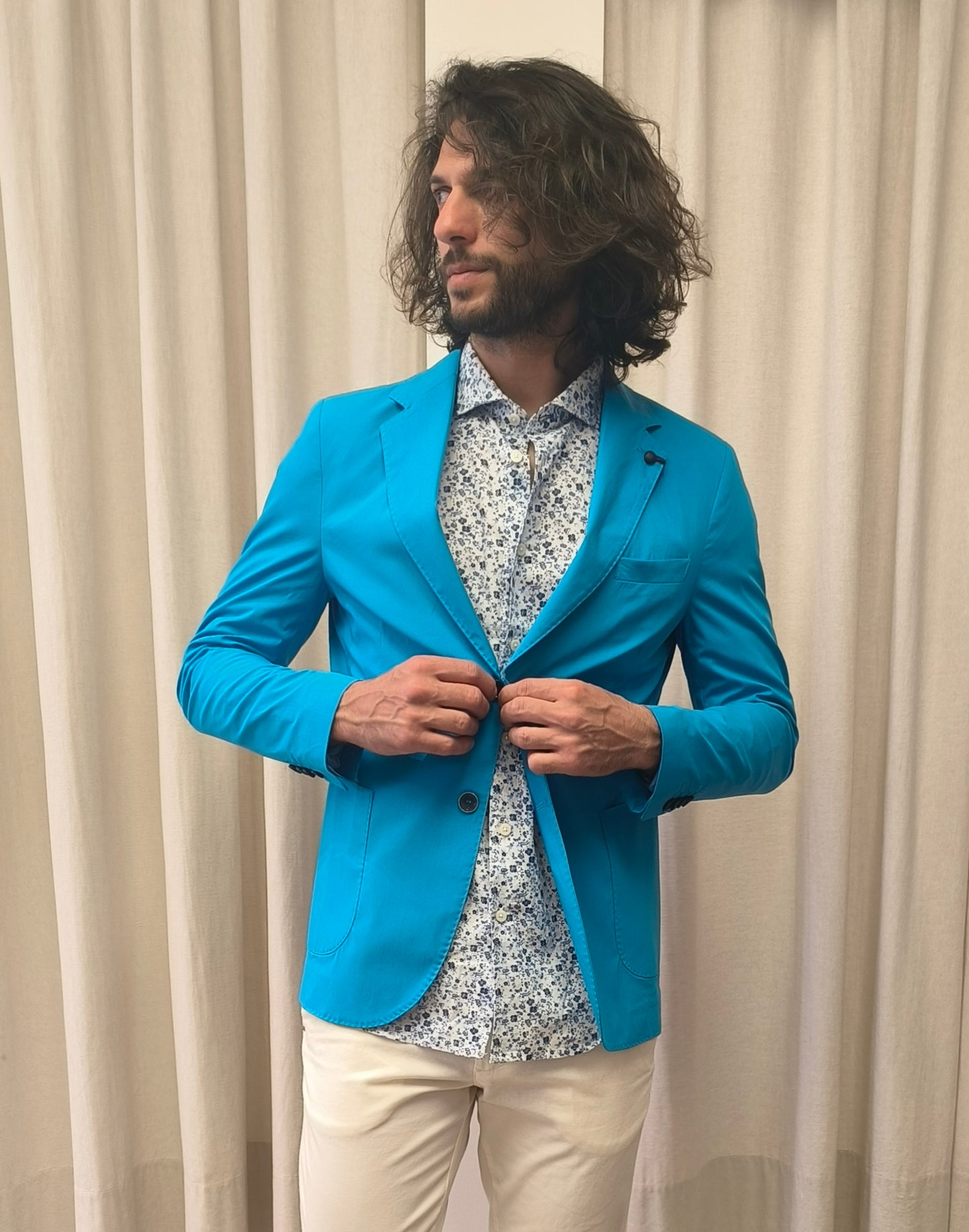 LE BRAGHE Giacca telaparacadute AZZURRA