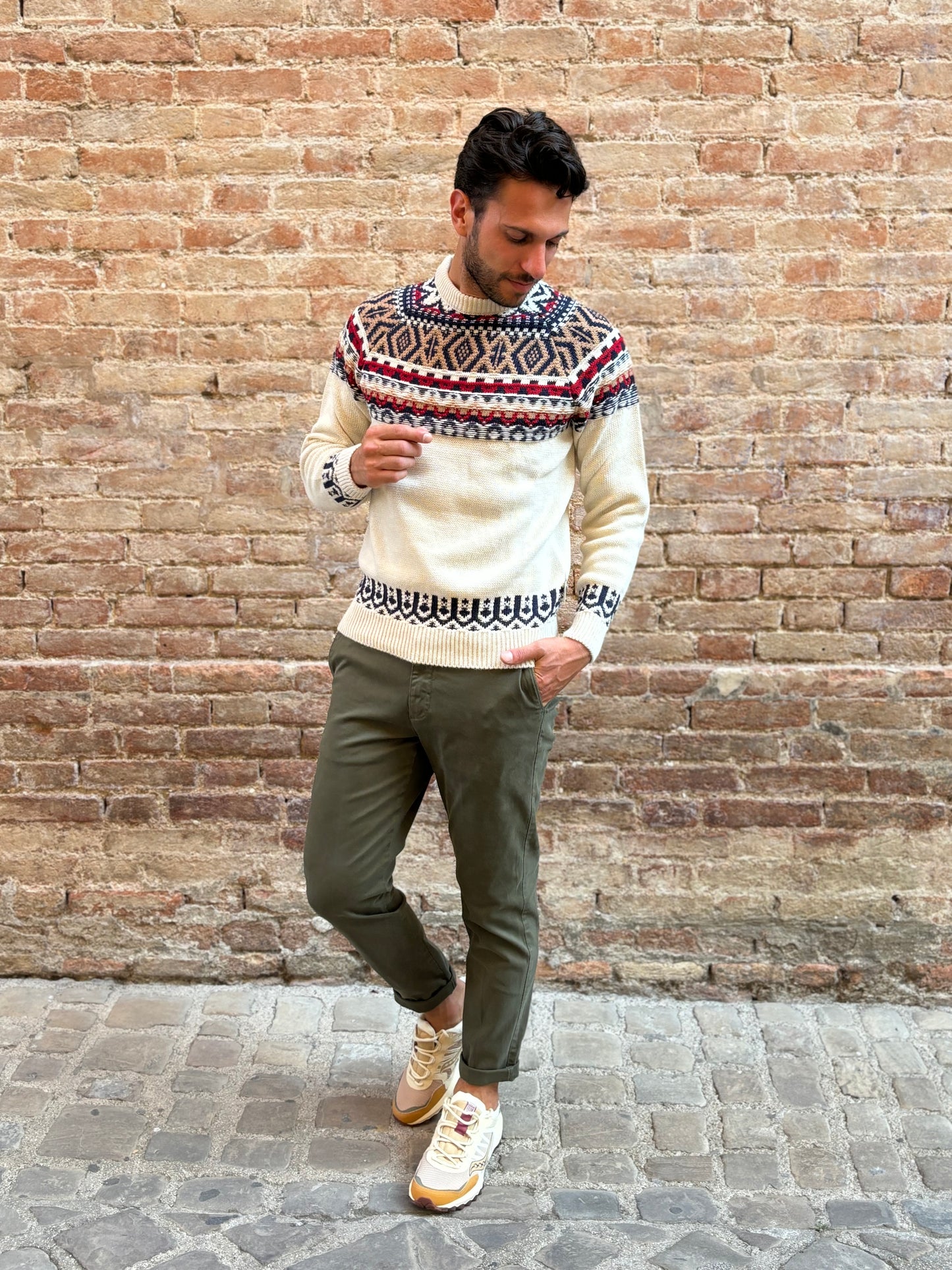 BL11 Pantalone chino VERDE MILITARE