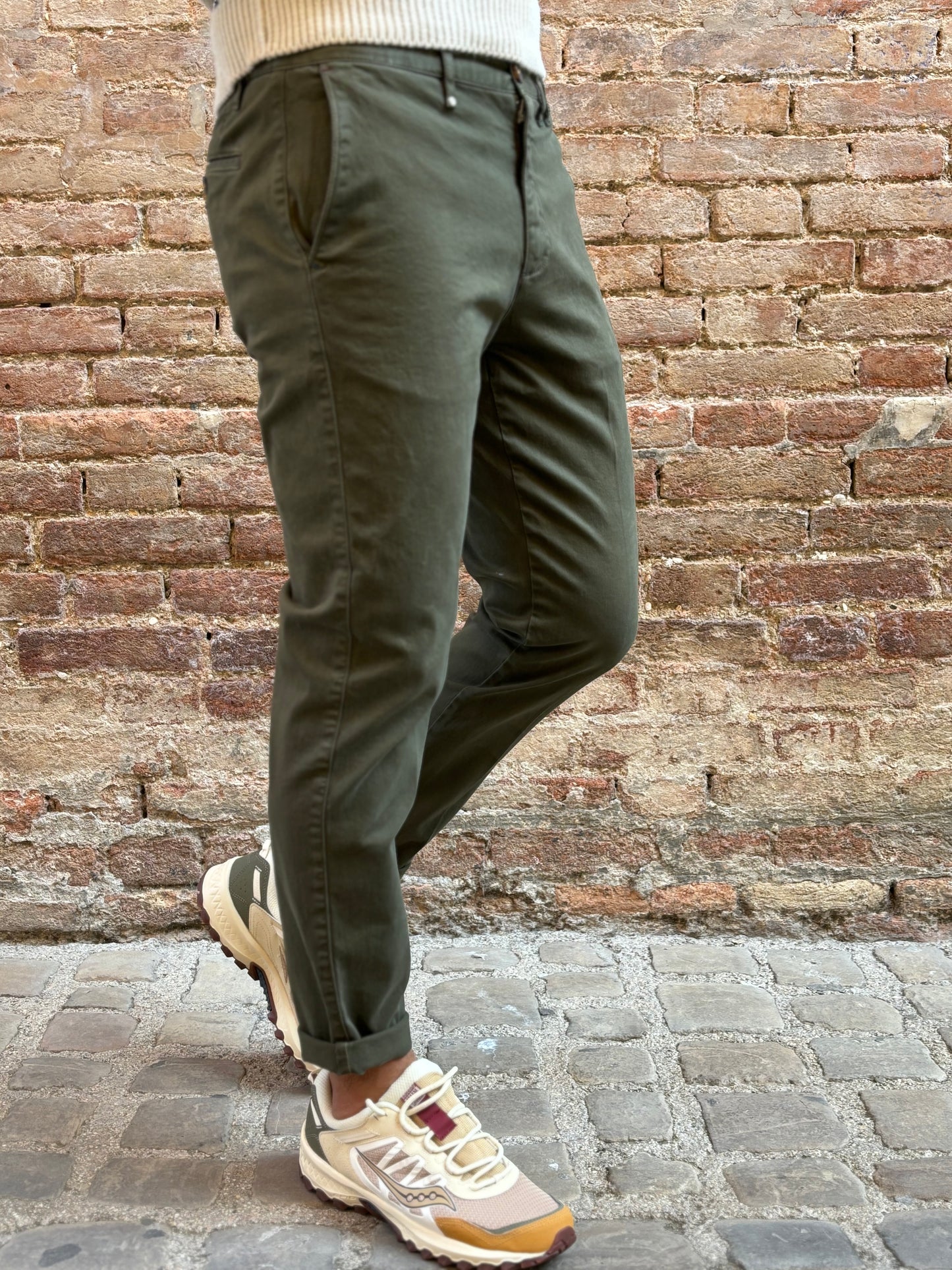 BL11 Pantalone chino VERDE MILITARE