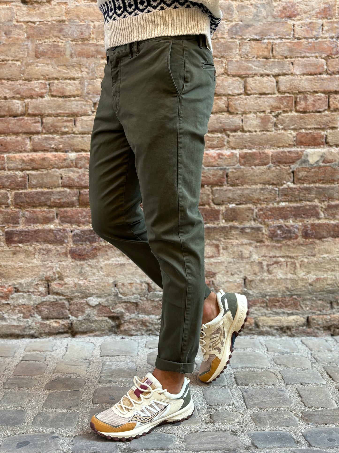 BL11 Pantalone chino VERDE MILITARE