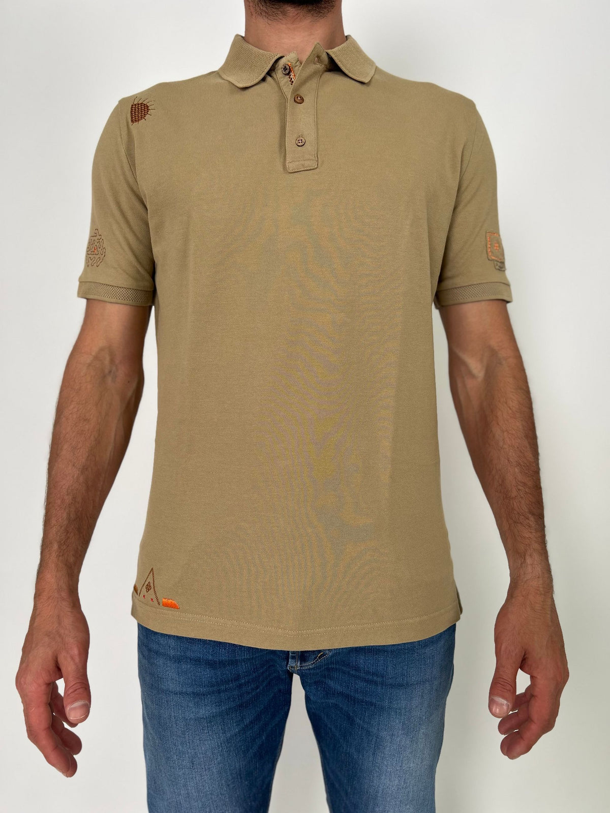 Polo mm piquet con ricami colorati