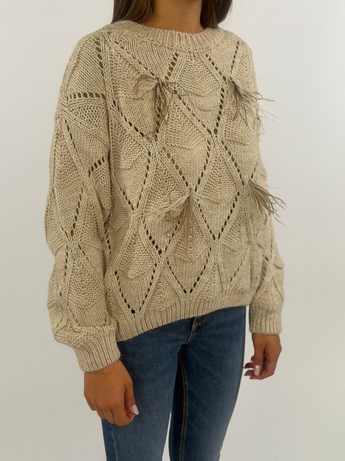Maglia girocollo cropped