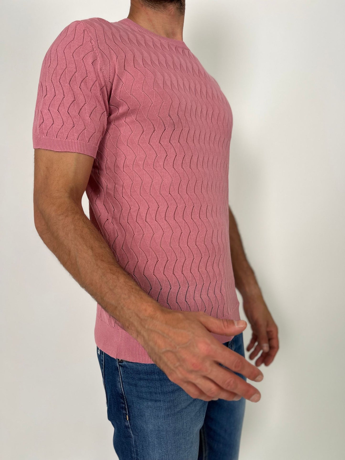 Maglia mm girocollo traforata