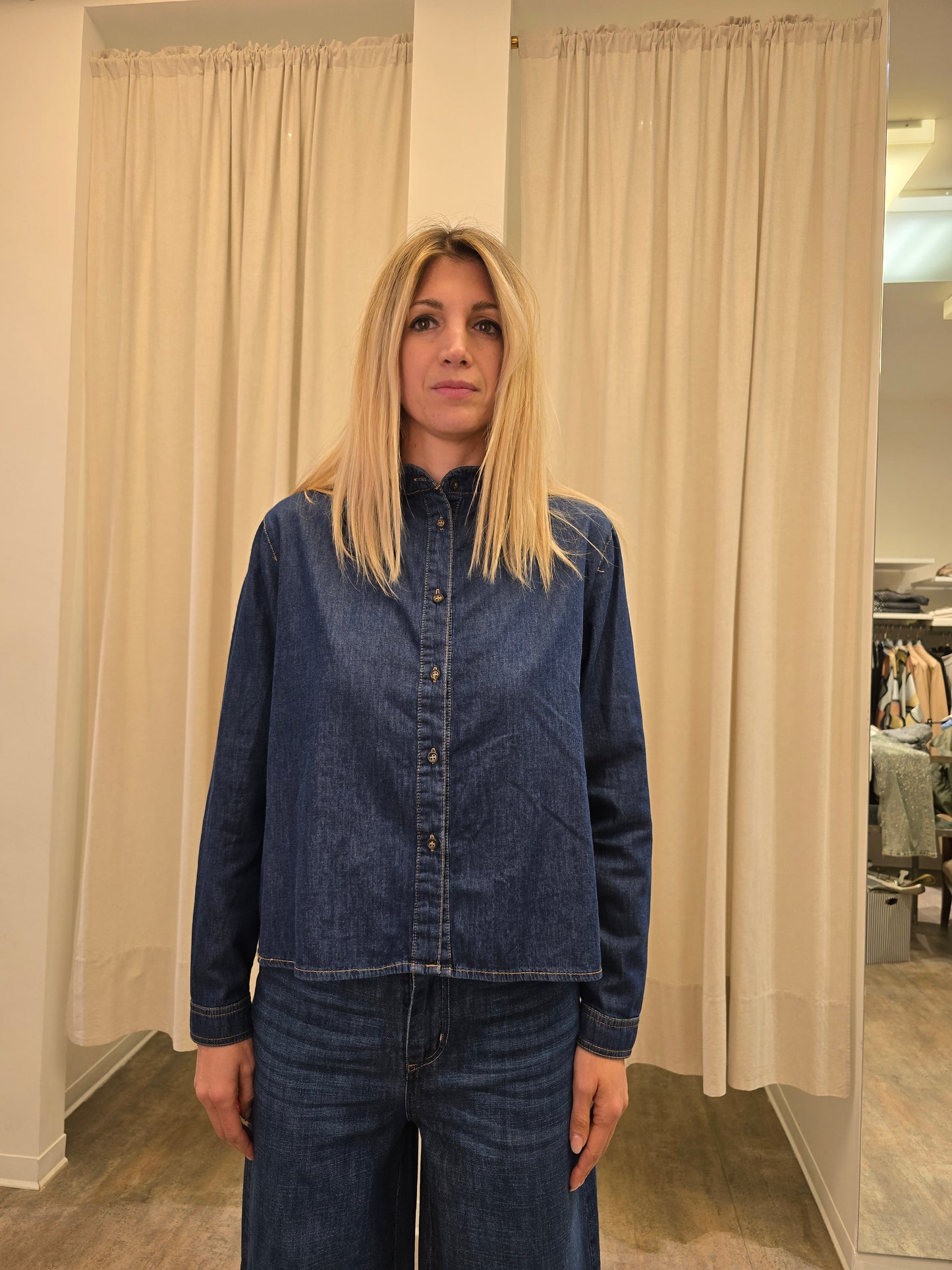 Susy mix Camicia di jeans, appl.gioiello spalla DENIM