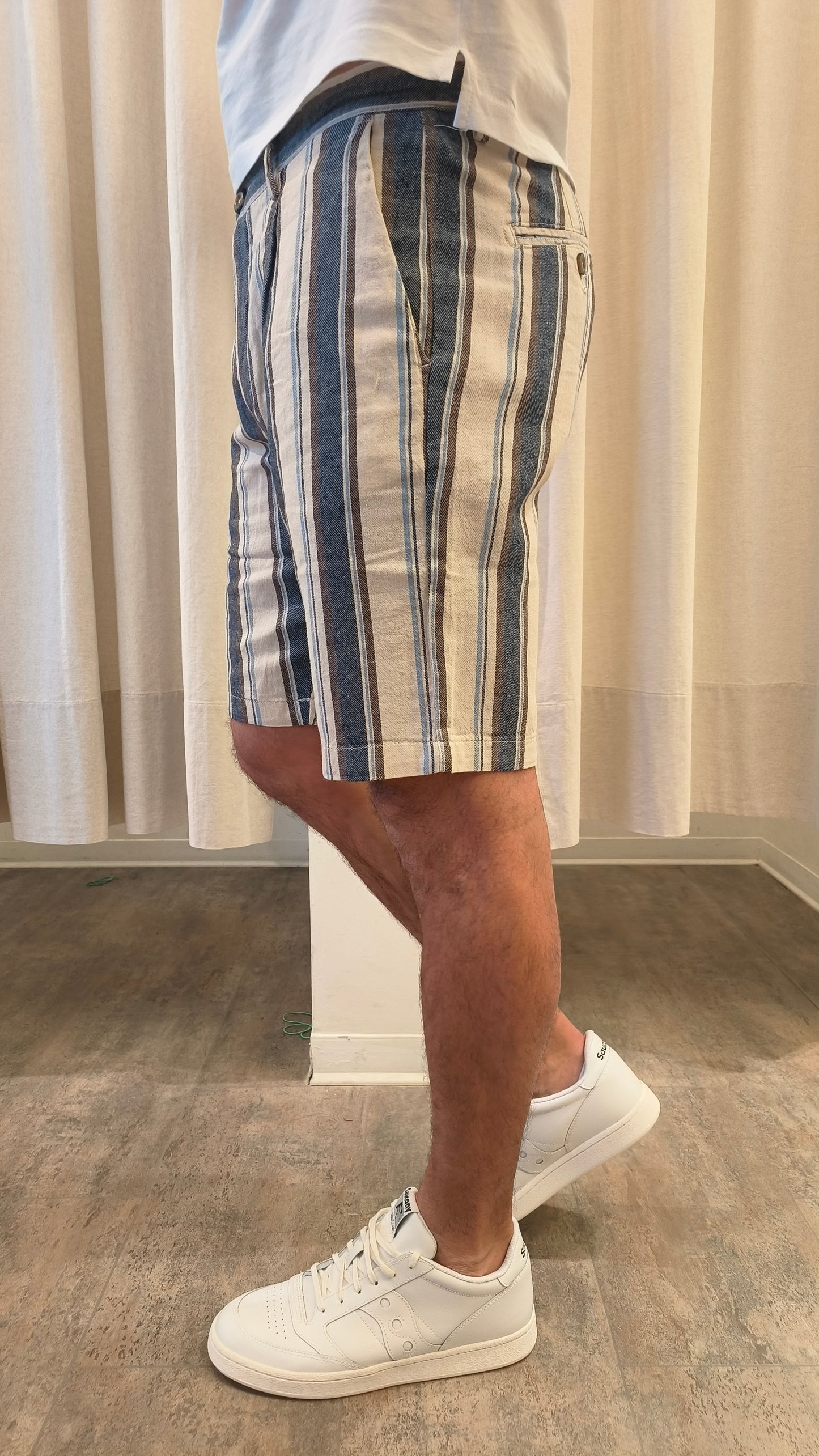 Philotinto bermuda coulisse righe irregolari PANNA