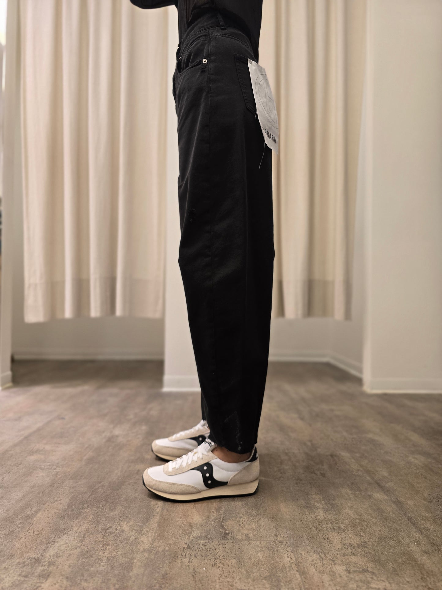 Haveone Jeans barbara modello ballon NERO
