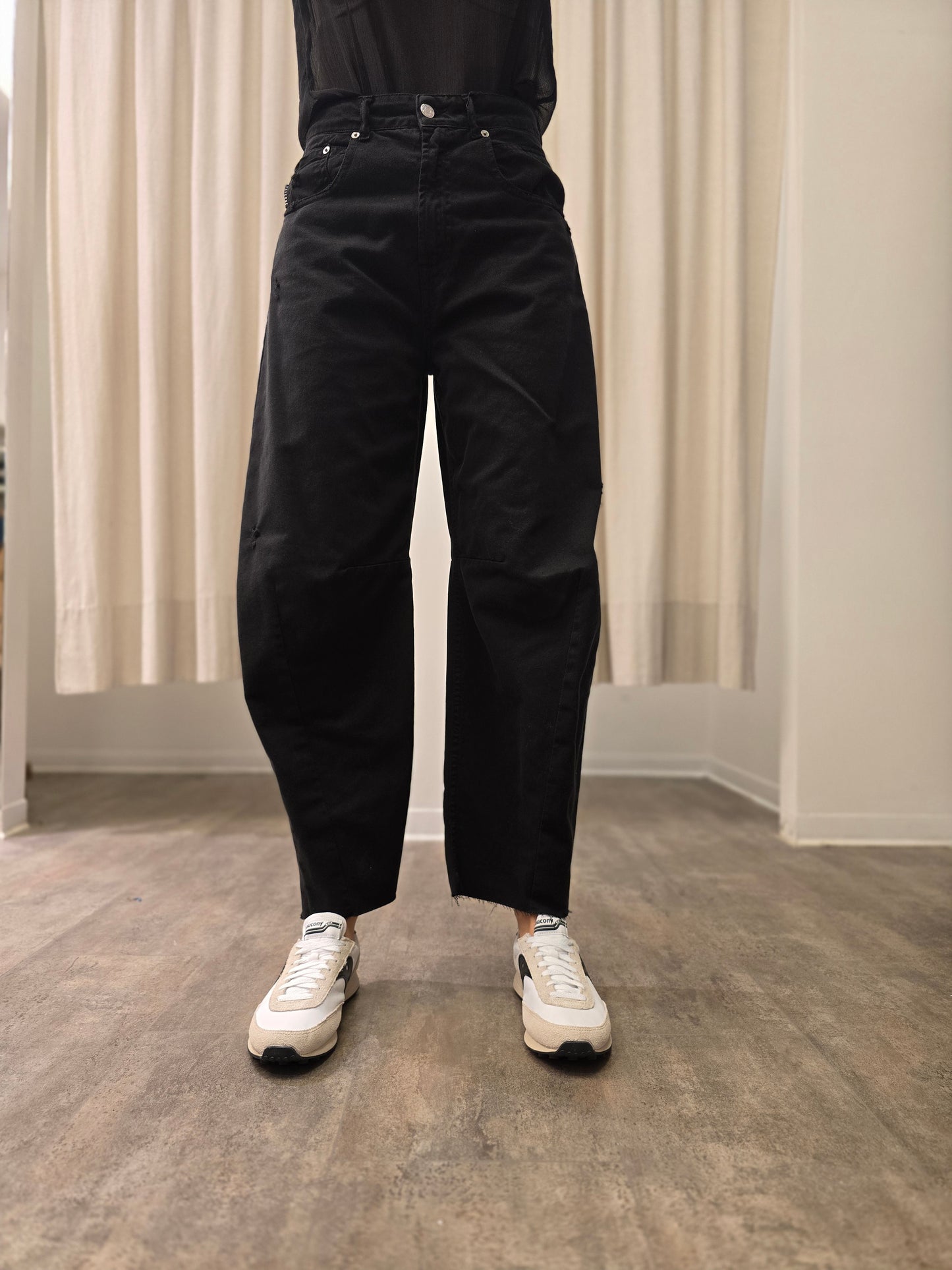 Haveone Jeans barbara modello ballon NERO