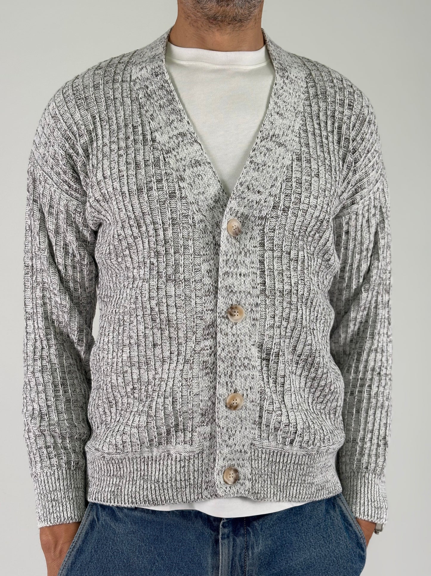 Seinse Cardigan ml melange MARRONE/BIANCO