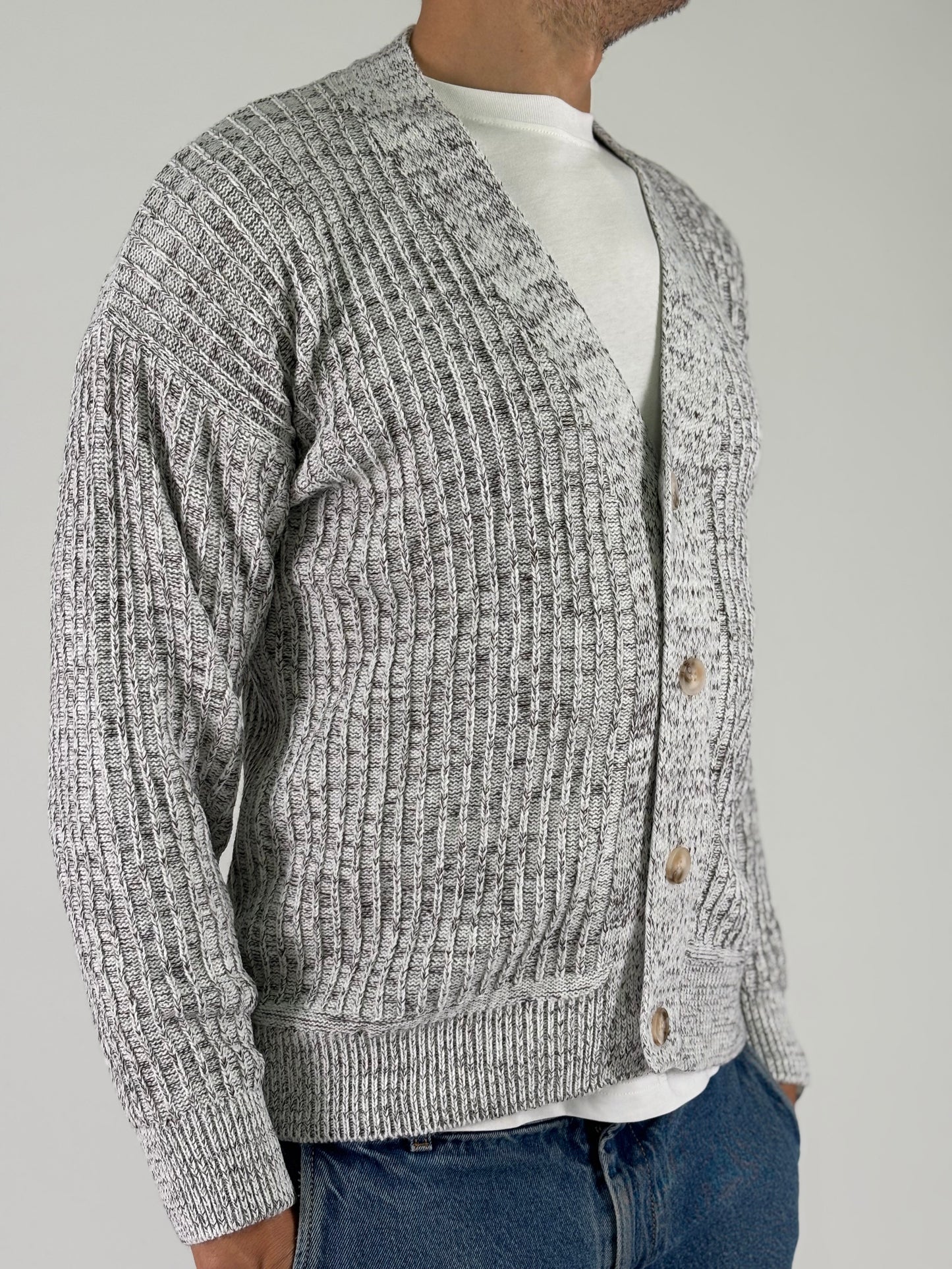 Seinse Cardigan ml melange MARRONE/BIANCO