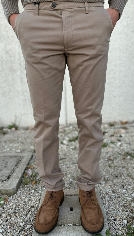 Le Braghe chino tessuto diagonale BEIGE